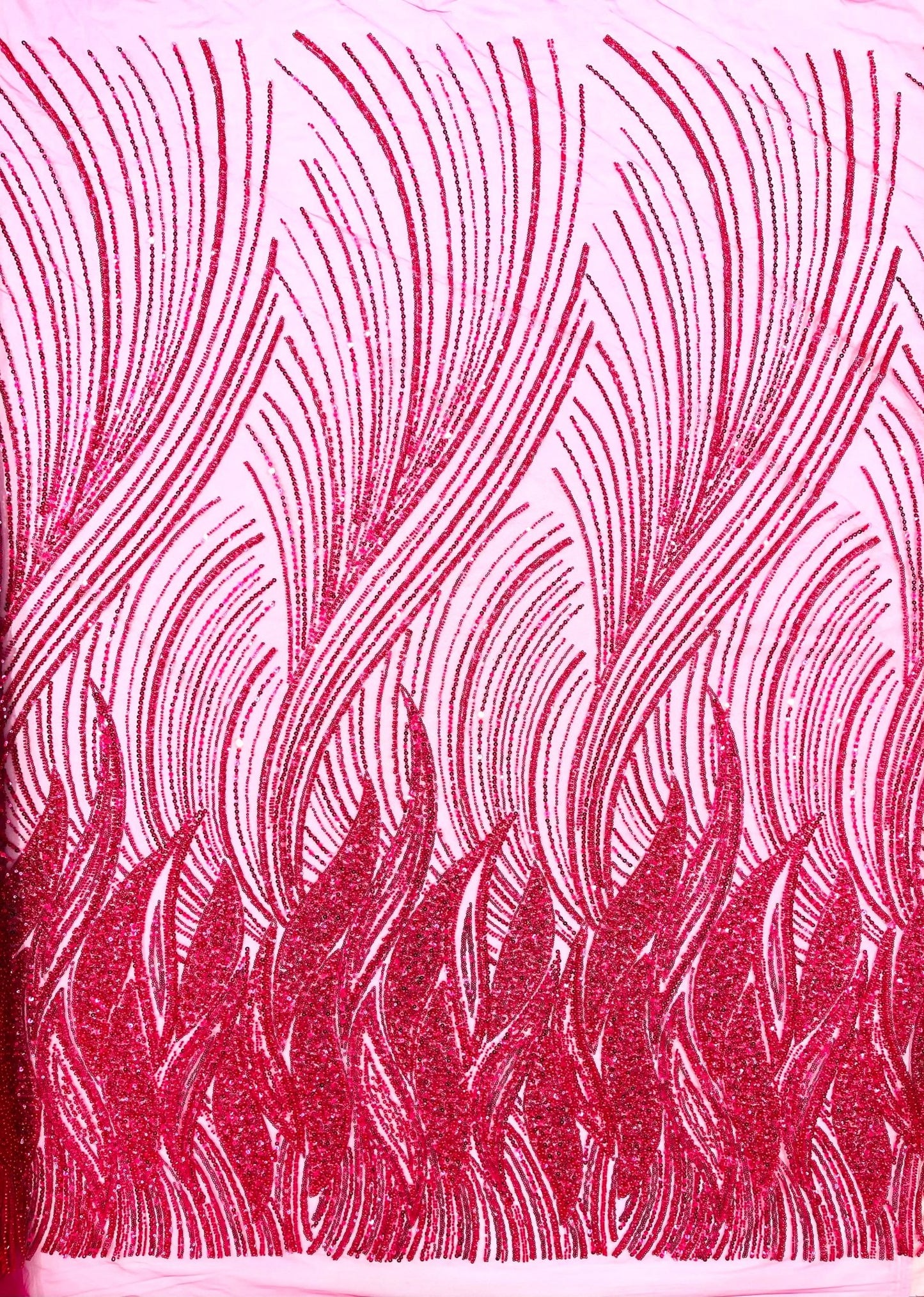 Flame Fashion Beaded Lace Fabric| Prom| Wedding| By The Yard. - New Creations Fabric & Foam Inc
