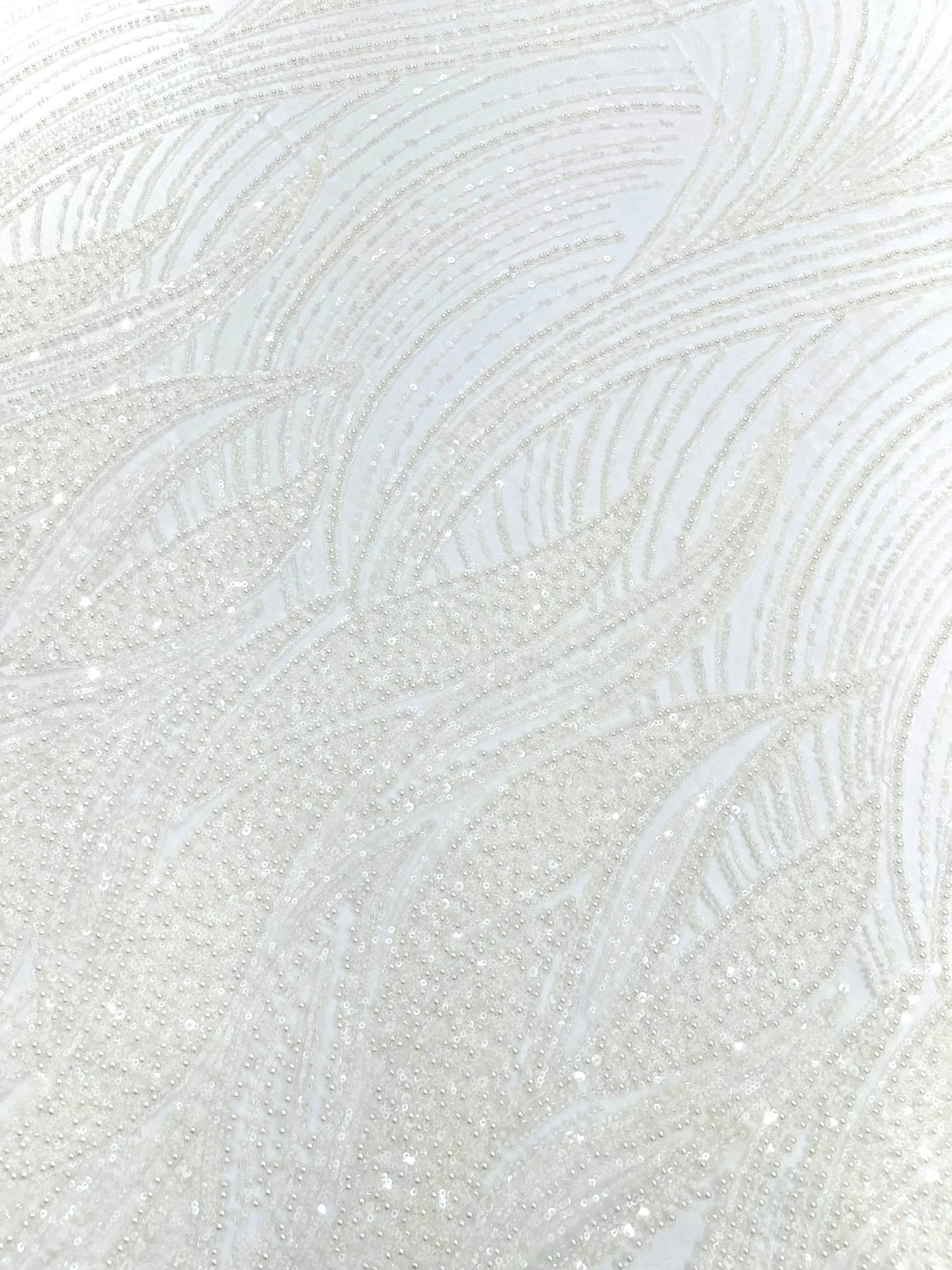 Flame Fashion Beaded Lace Fabric| Prom| Wedding| By The Yard. - New Creations Fabric & Foam Inc