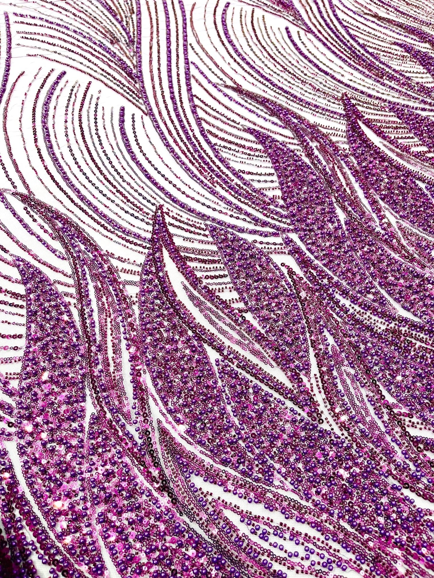 Flame Fashion Beaded Lace Fabric| Prom| Wedding| By The Yard. - New Creations Fabric & Foam Inc
