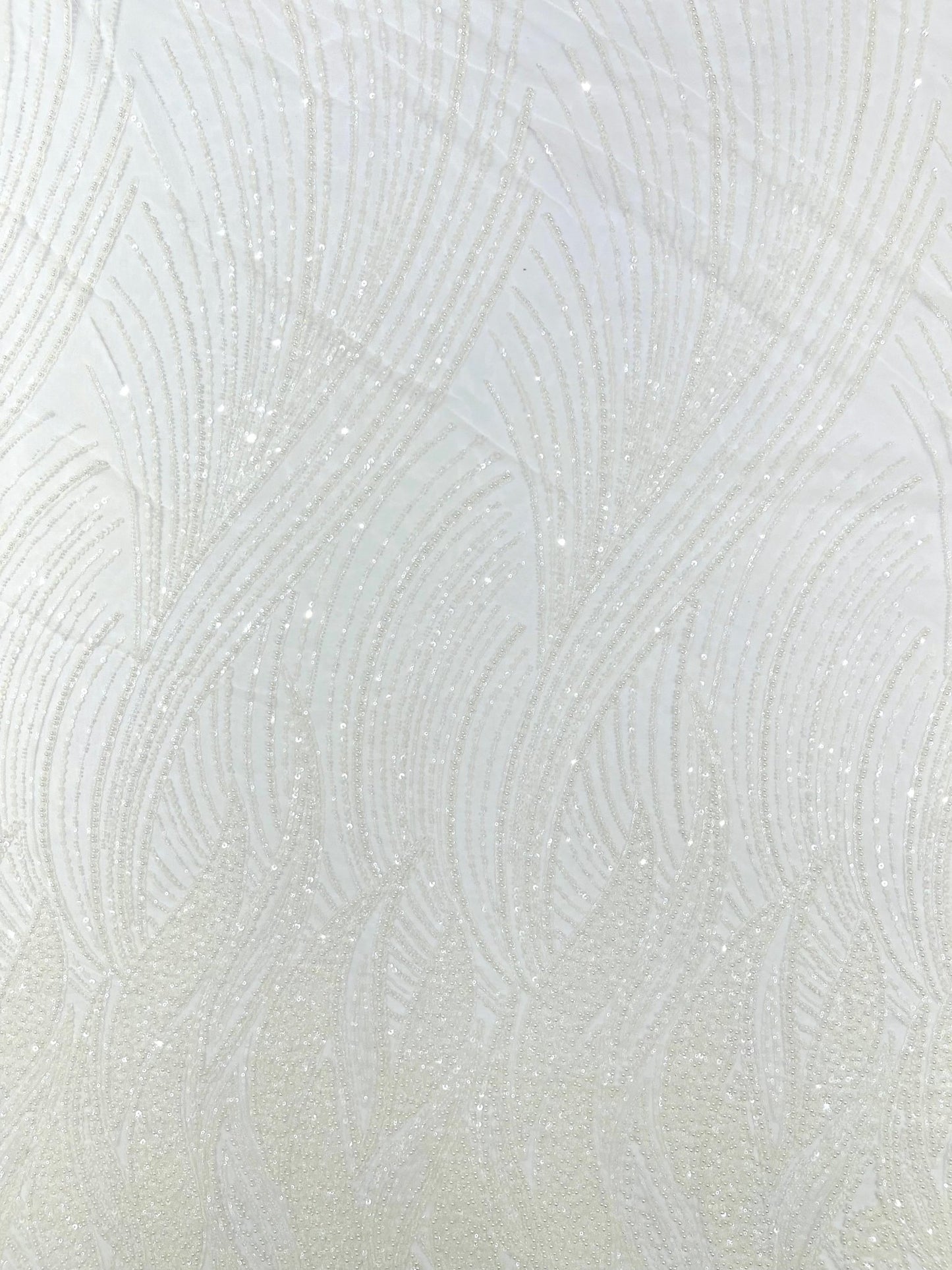 Flame Fashion Beaded Lace Fabric| Prom| Wedding| By The Yard. - New Creations Fabric & Foam Inc