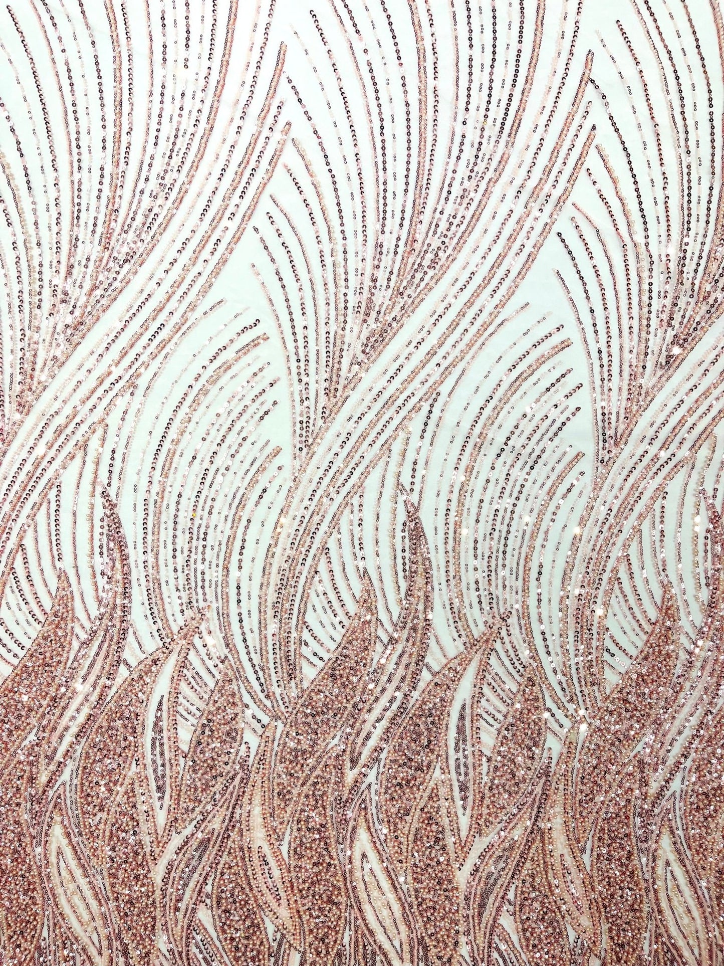 Flame Fashion Beaded Lace Fabric| Prom| Wedding| By The Yard. - New Creations Fabric & Foam Inc