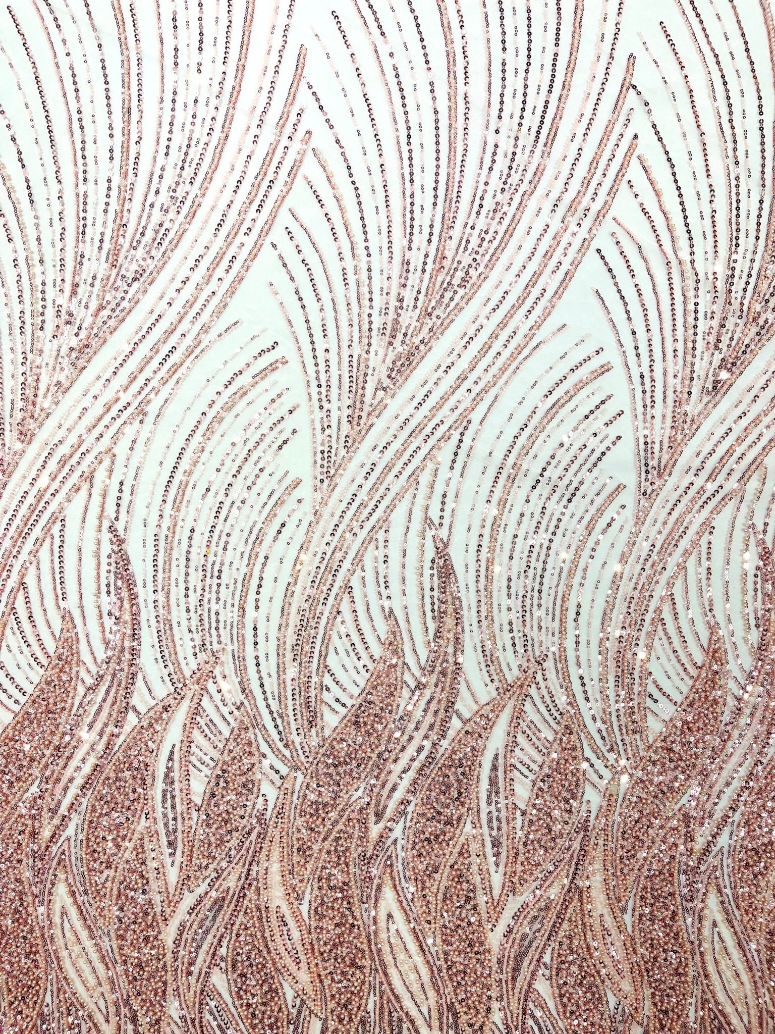 Flame Fashion Beaded Lace Fabric| Prom| Wedding| By The Yard. - New Creations Fabric & Foam Inc