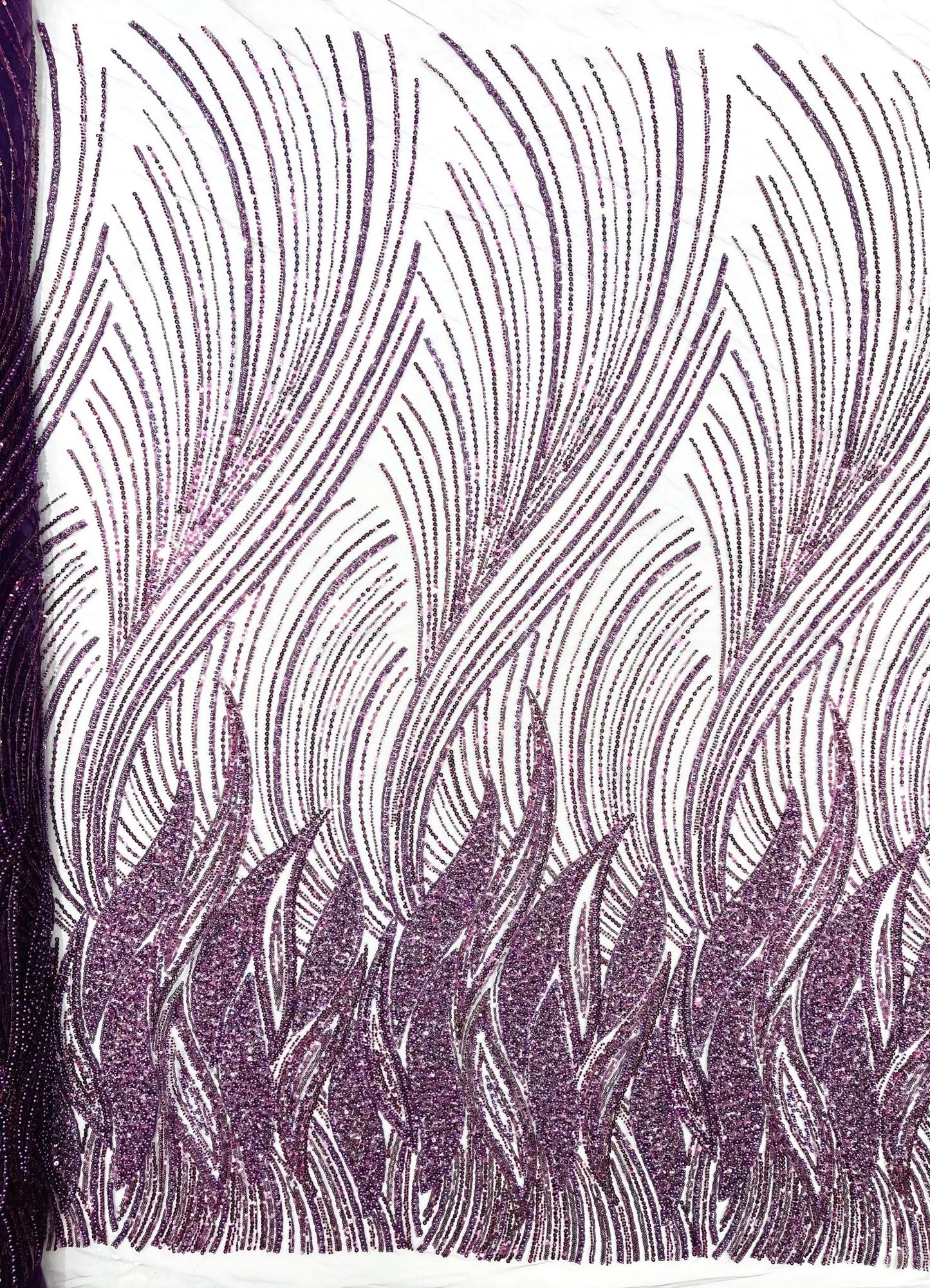 Flame Fashion Beaded Lace Fabric| Prom| Wedding| By The Yard. - New Creations Fabric & Foam Inc