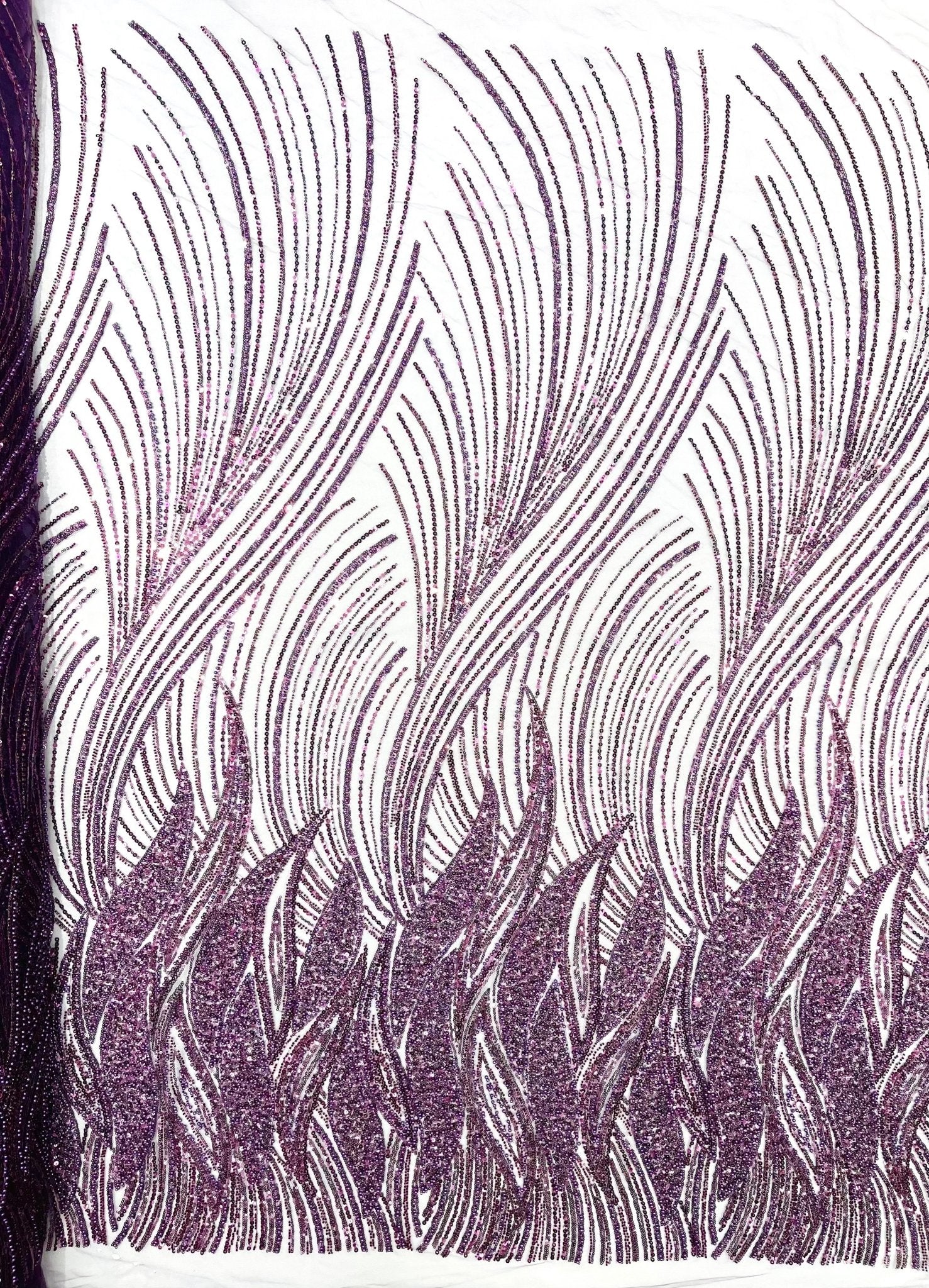 Flame Fashion Beaded Lace Fabric| Prom| Wedding| By The Yard. - New Creations Fabric & Foam Inc