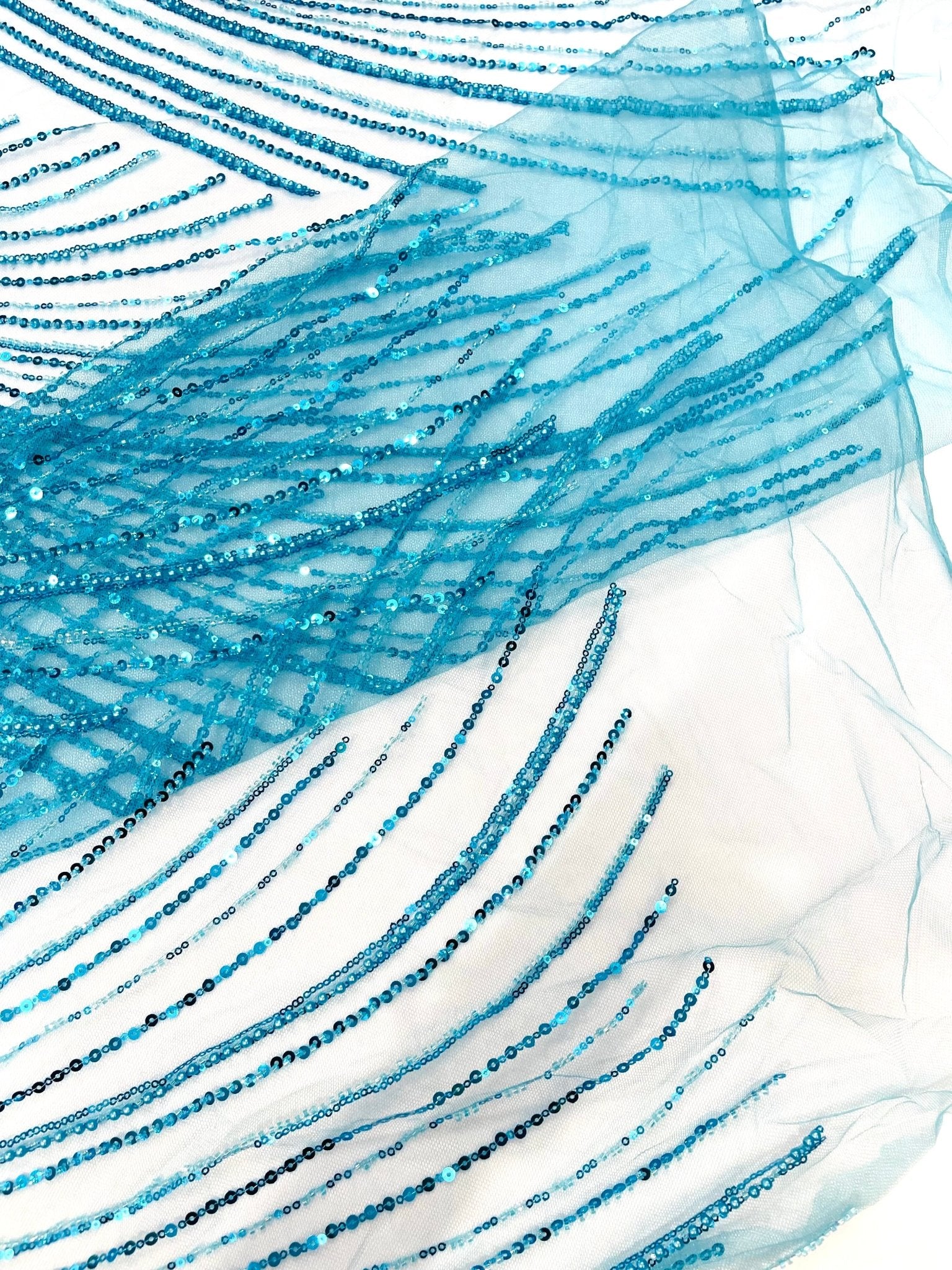 Flame Fashion Beaded Lace Fabric| Prom| Wedding| By The Yard. - New Creations Fabric & Foam Inc
