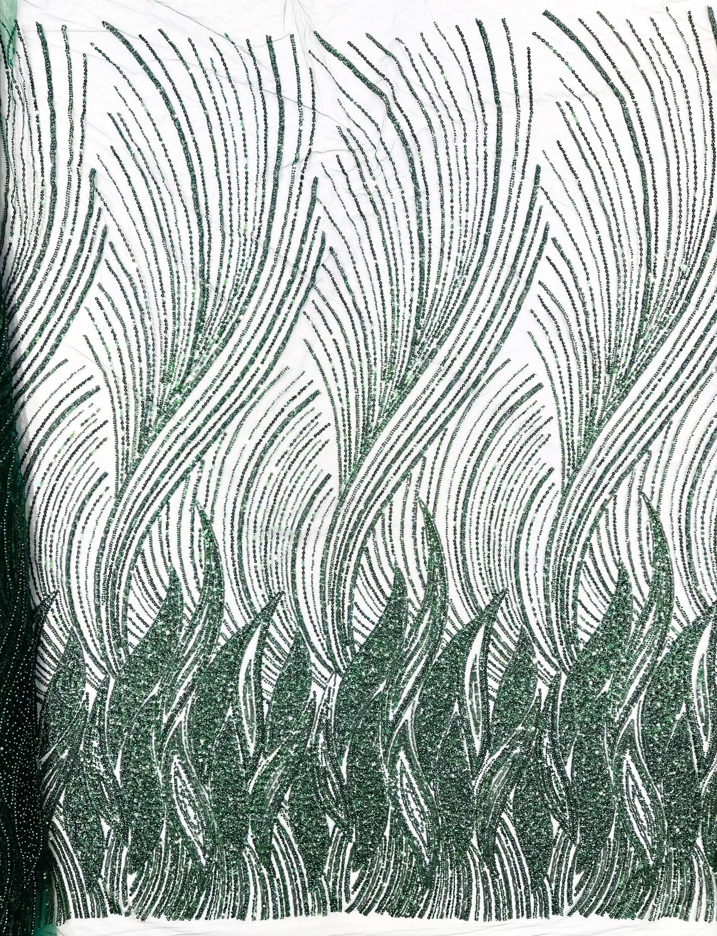 Flame Fashion Beaded Lace Fabric| Prom| Wedding| By The Yard. - New Creations Fabric & Foam Inc
