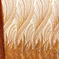 Flame Fashion Beaded Lace Fabric| Prom| Wedding| By The Yard. - New Creations Fabric & Foam Inc