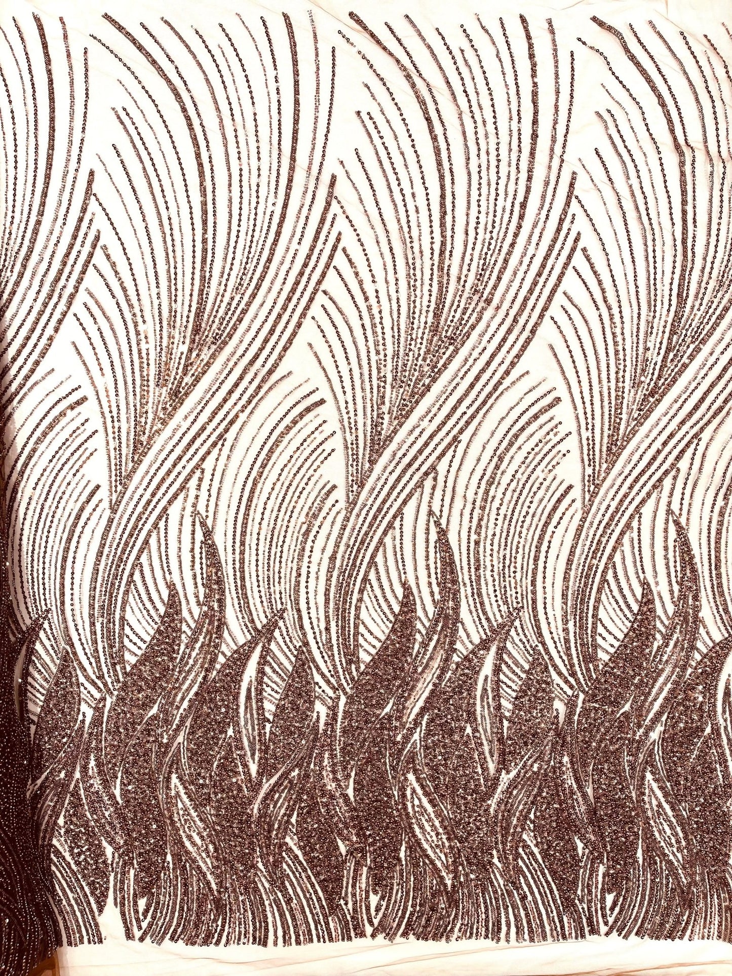 Flame Fashion Beaded Lace Fabric| Prom| Wedding| By The Yard. - New Creations Fabric & Foam Inc