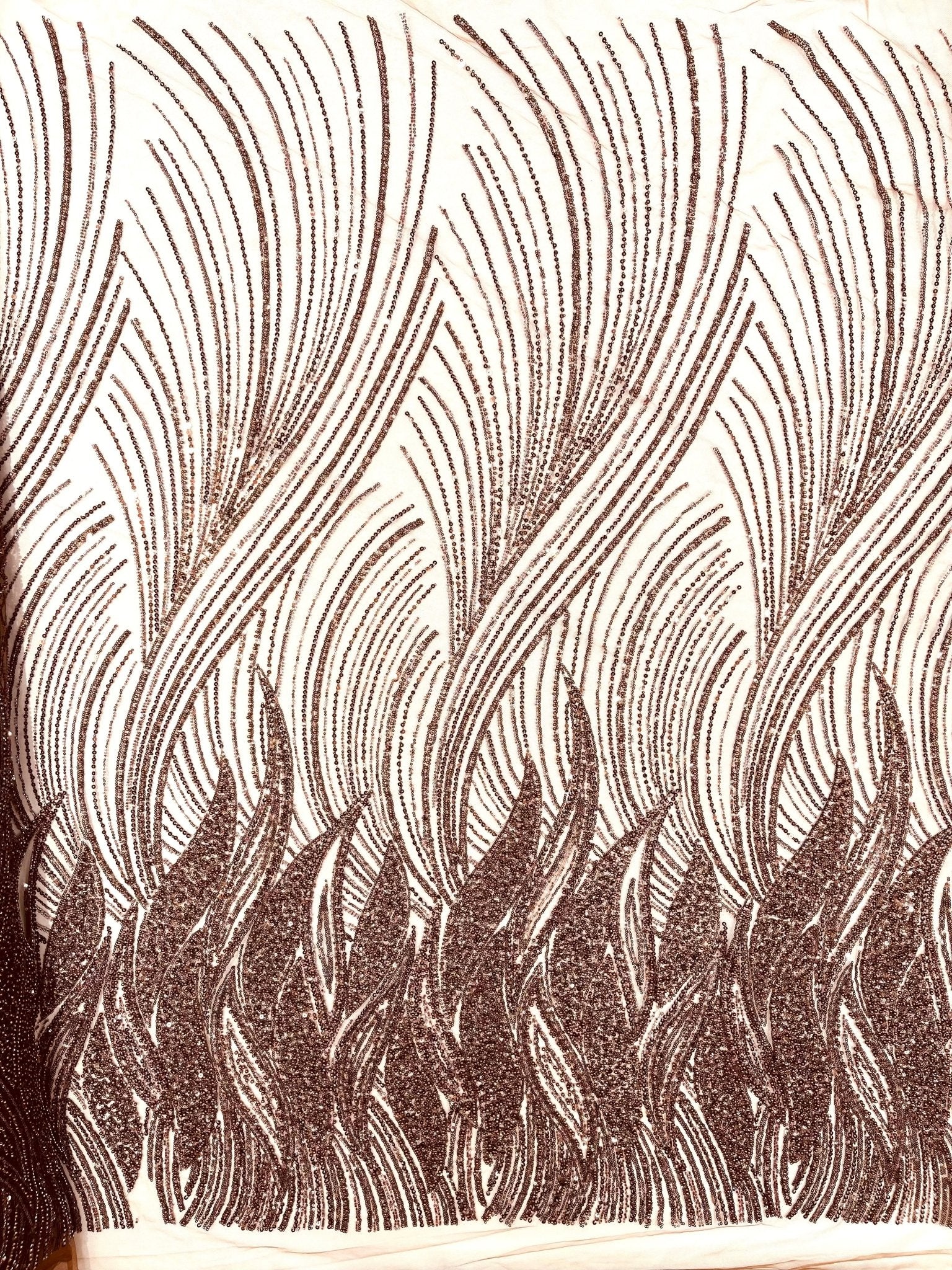 Flame Fashion Beaded Lace Fabric| Prom| Wedding| By The Yard. - New Creations Fabric & Foam Inc