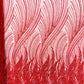 Flame Fashion Beaded Lace Fabric| Prom| Wedding| By The Yard. - New Creations Fabric & Foam Inc