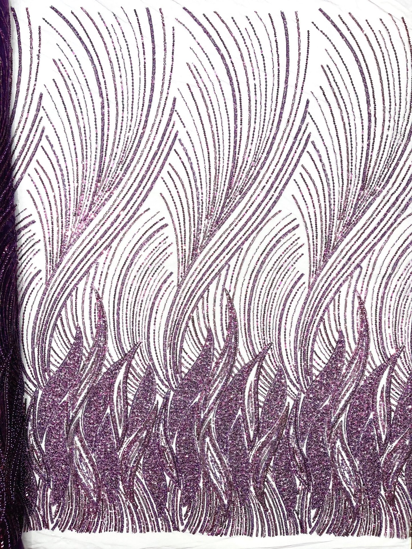 Flame Fashion Beaded Lace Fabric| Prom| Wedding| By The Yard. - New Creations Fabric & Foam Inc