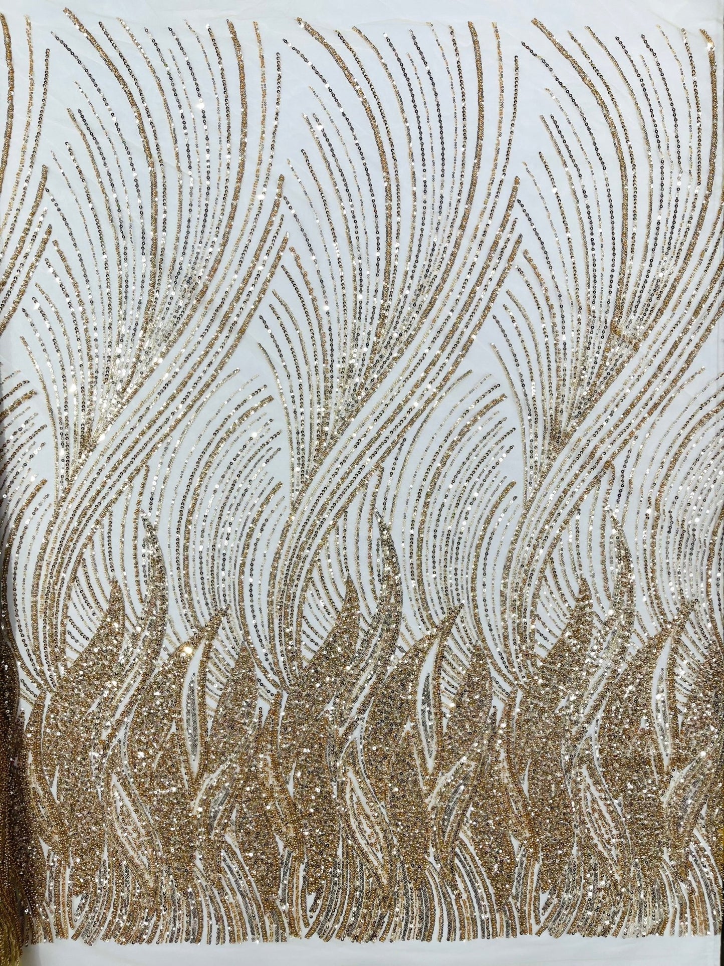 Flame Fashion Beaded Lace Fabric| Prom| Wedding| By The Yard. - New Creations Fabric & Foam Inc