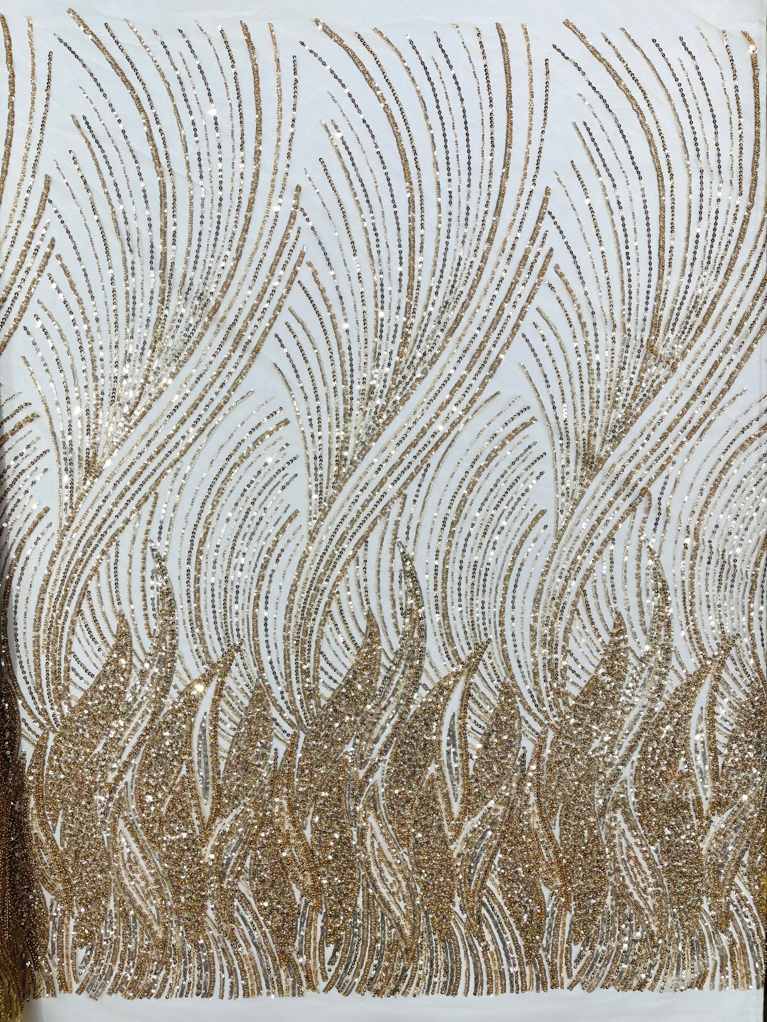 Flame Fashion Beaded Lace Fabric| Prom| Wedding| By The Yard. - New Creations Fabric & Foam Inc