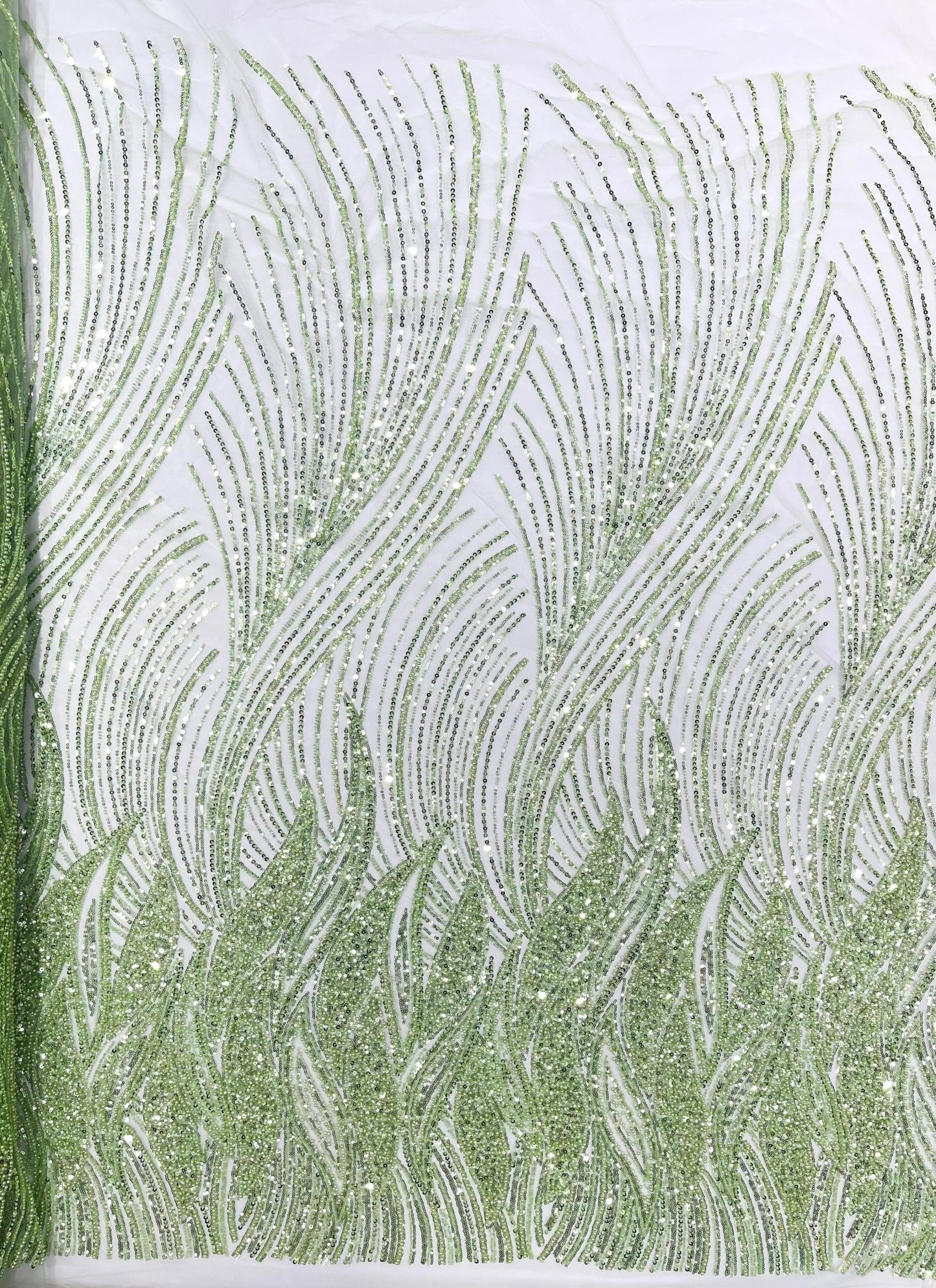 Flame Fashion Beaded Lace Fabric| Prom| Wedding| By The Yard. - New Creations Fabric & Foam Inc