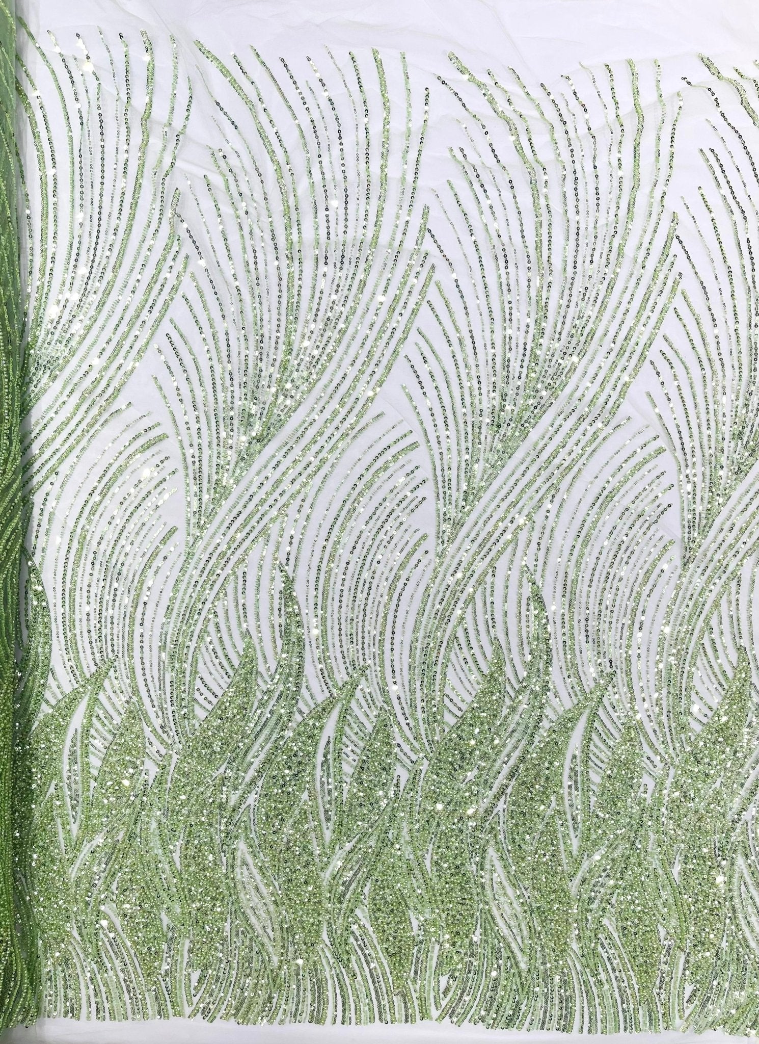 Flame Fashion Beaded Lace Fabric| Prom| Wedding| By The Yard. - New Creations Fabric & Foam Inc