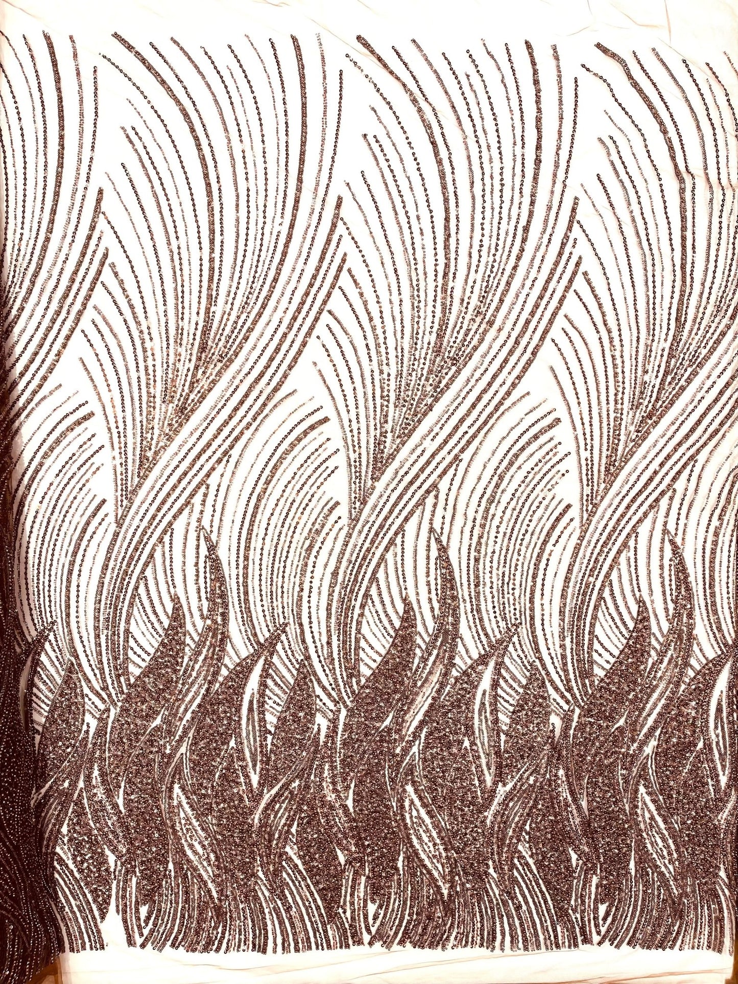 Flame Fashion Beaded Lace Fabric| Prom| Wedding| By The Yard. - New Creations Fabric & Foam Inc