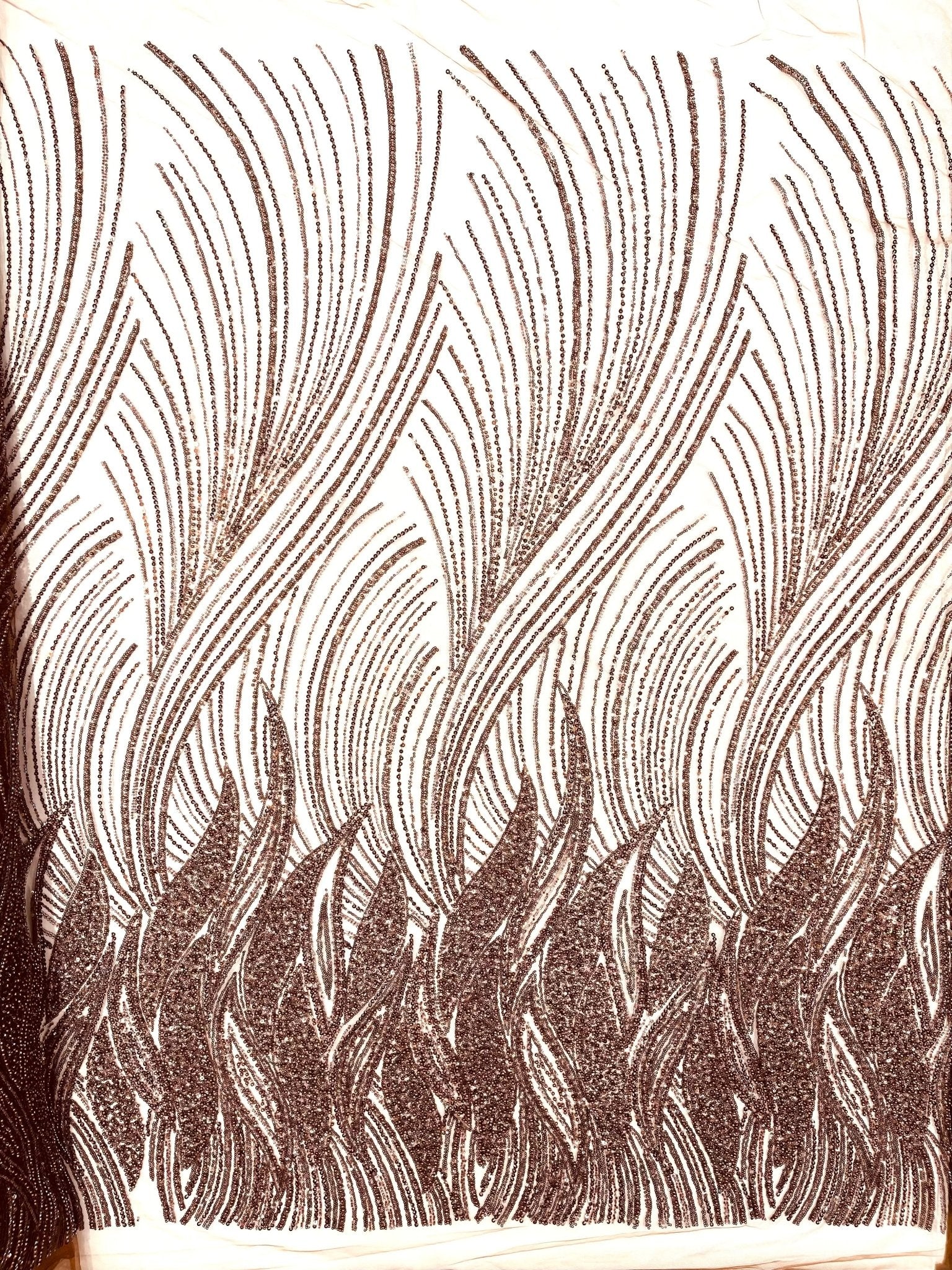 Flame Fashion Beaded Lace Fabric| Prom| Wedding| By The Yard. - New Creations Fabric & Foam Inc