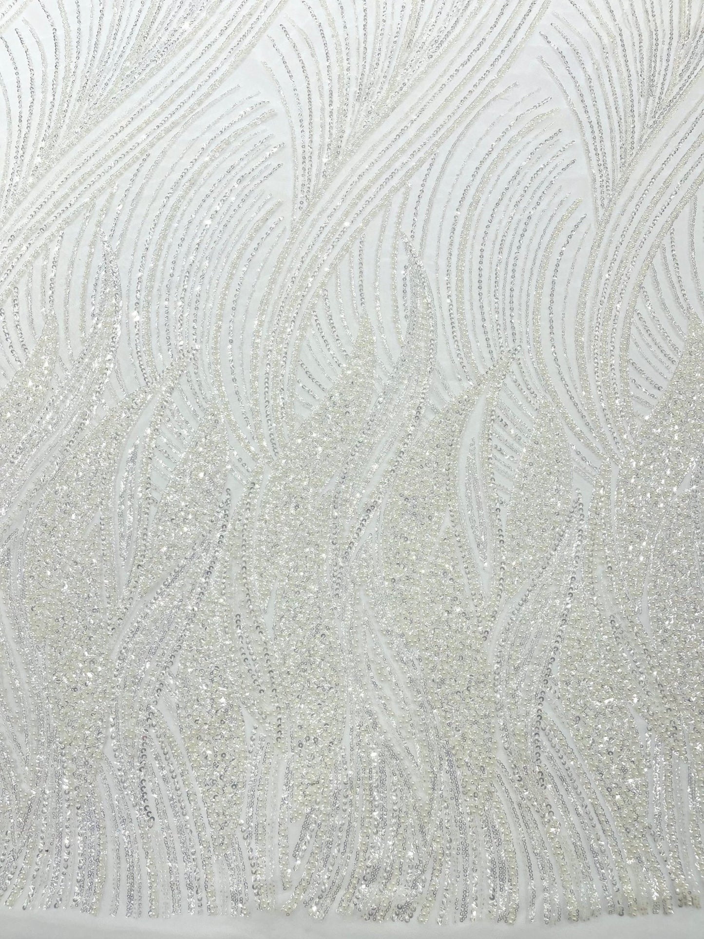 Flame Fashion Beaded Lace Fabric| Prom| Wedding| By The Yard. - New Creations Fabric & Foam Inc