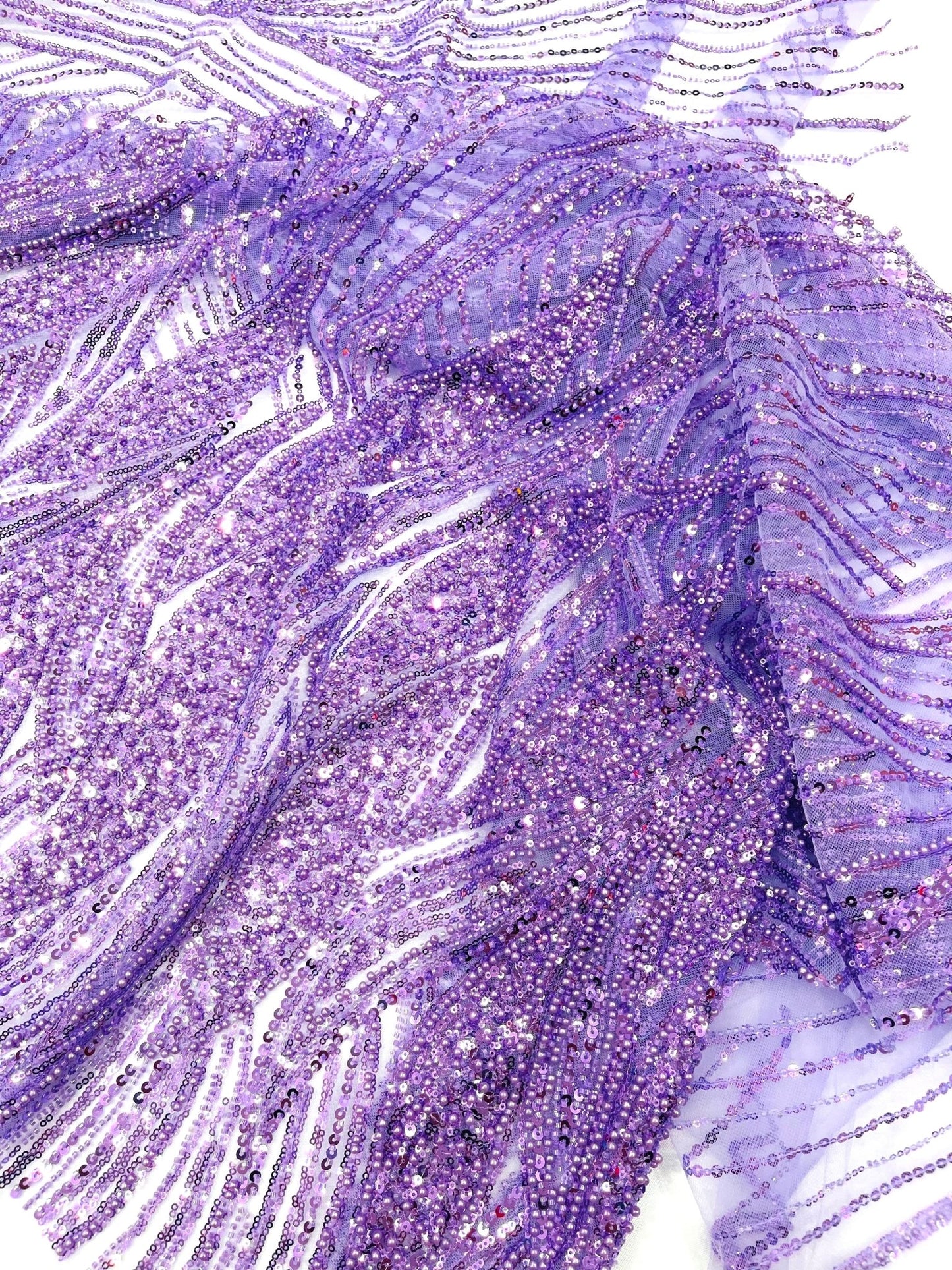 Flame Fashion Beaded Lace Fabric| Prom| Wedding| By The Yard. - New Creations Fabric & Foam Inc