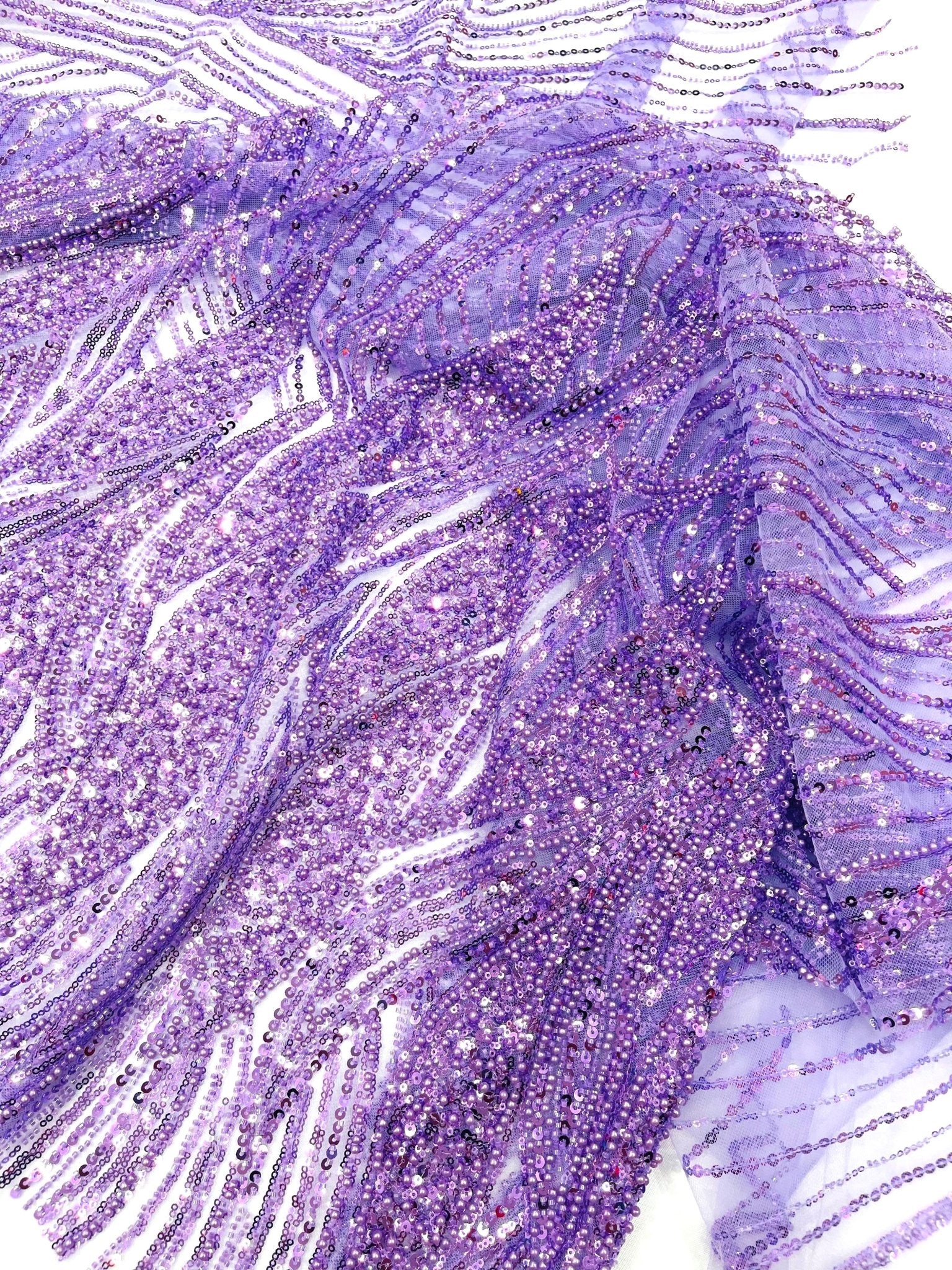 Flame Fashion Beaded Lace Fabric| Prom| Wedding| By The Yard. - New Creations Fabric & Foam Inc