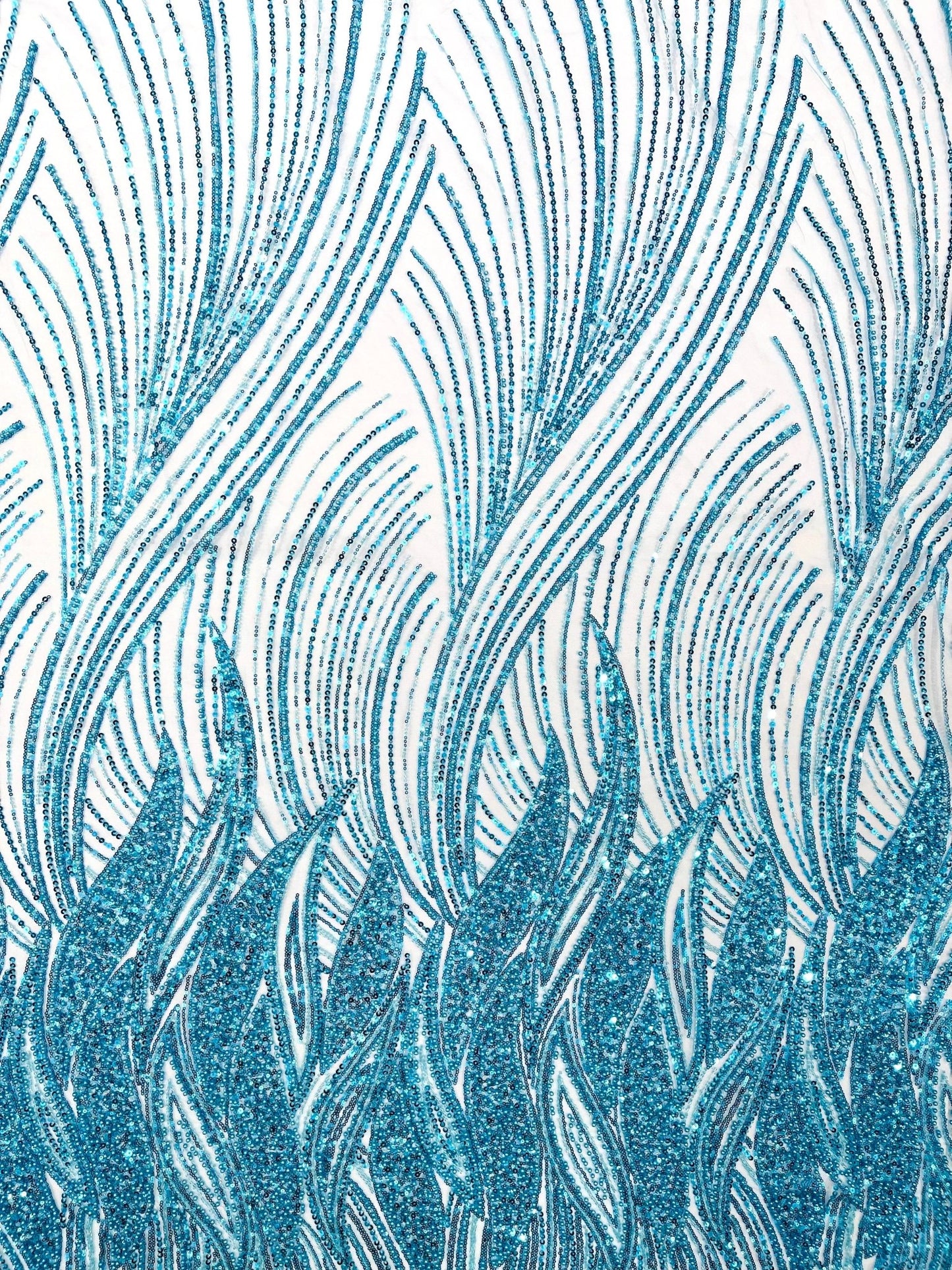 Flame Fashion Beaded Lace Fabric| Prom| Wedding| By The Yard. - New Creations Fabric & Foam Inc