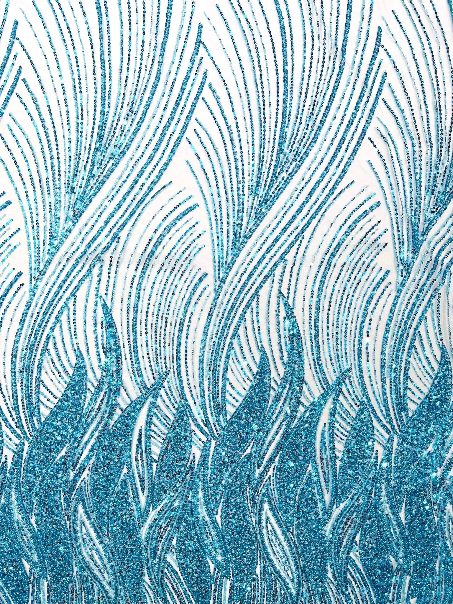 Flame Fashion Beaded Lace Fabric| Prom| Wedding| By The Yard. - New Creations Fabric & Foam Inc