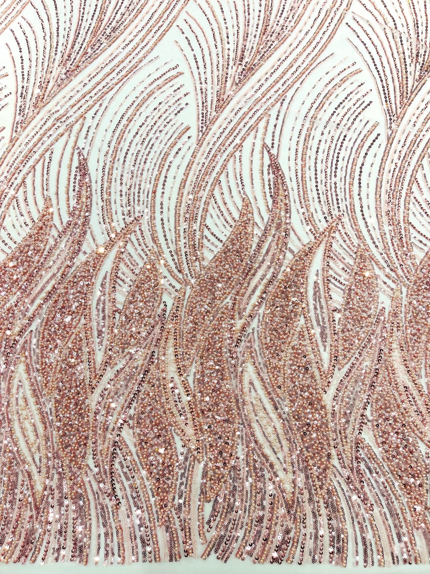 Flame Fashion Beaded Lace Fabric| Prom| Wedding| By The Yard. - New Creations Fabric & Foam Inc