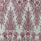 Floral 3D Palm Damask with Glitter in a Mesh Lace| New Creations Fabric & Foam Inc. - New Creations Fabric & Foam Inc