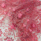 Floral 3D Palm Damask with Glitter in a Mesh Lace| New Creations Fabric & Foam Inc. - New Creations Fabric & Foam Inc