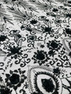 Floral 3D Palm Damask with Glitter in a Mesh Lace| New Creations Fabric & Foam Inc. - New Creations Fabric & Foam Inc