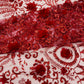 Floral 3D Palm Damask with Glitter in a Mesh Lace| New Creations Fabric & Foam Inc. - New Creations Fabric & Foam Inc