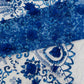 Floral 3D Palm Damask with Glitter in a Mesh Lace| New Creations Fabric & Foam Inc. - New Creations Fabric & Foam Inc