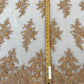 FLORAL DAMASK BEADED LACE ON MESH FABRIC (By The Yard) - New Creations Fabric & Foam Inc