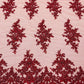 FLORAL DAMASK BEADED LACE ON MESH FABRIC (By The Yard) - New Creations Fabric & Foam Inc
