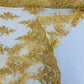 FLORAL DAMASK BEADED LACE ON MESH FABRIC (By The Yard) - New Creations Fabric & Foam Inc