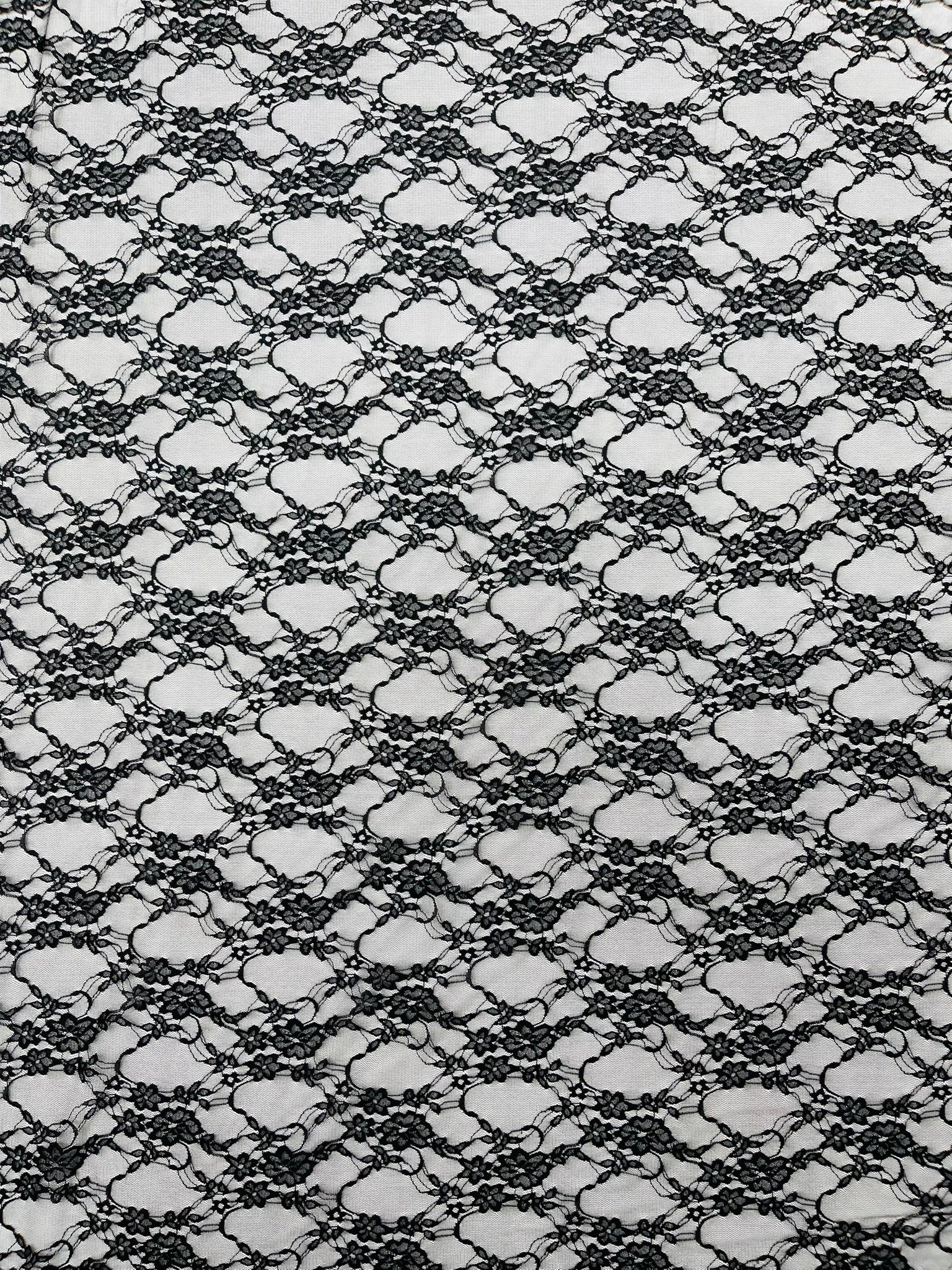 FLORAL NYLON STRETCH LACE (by the yard) - New Creations Fabric & Foam Inc