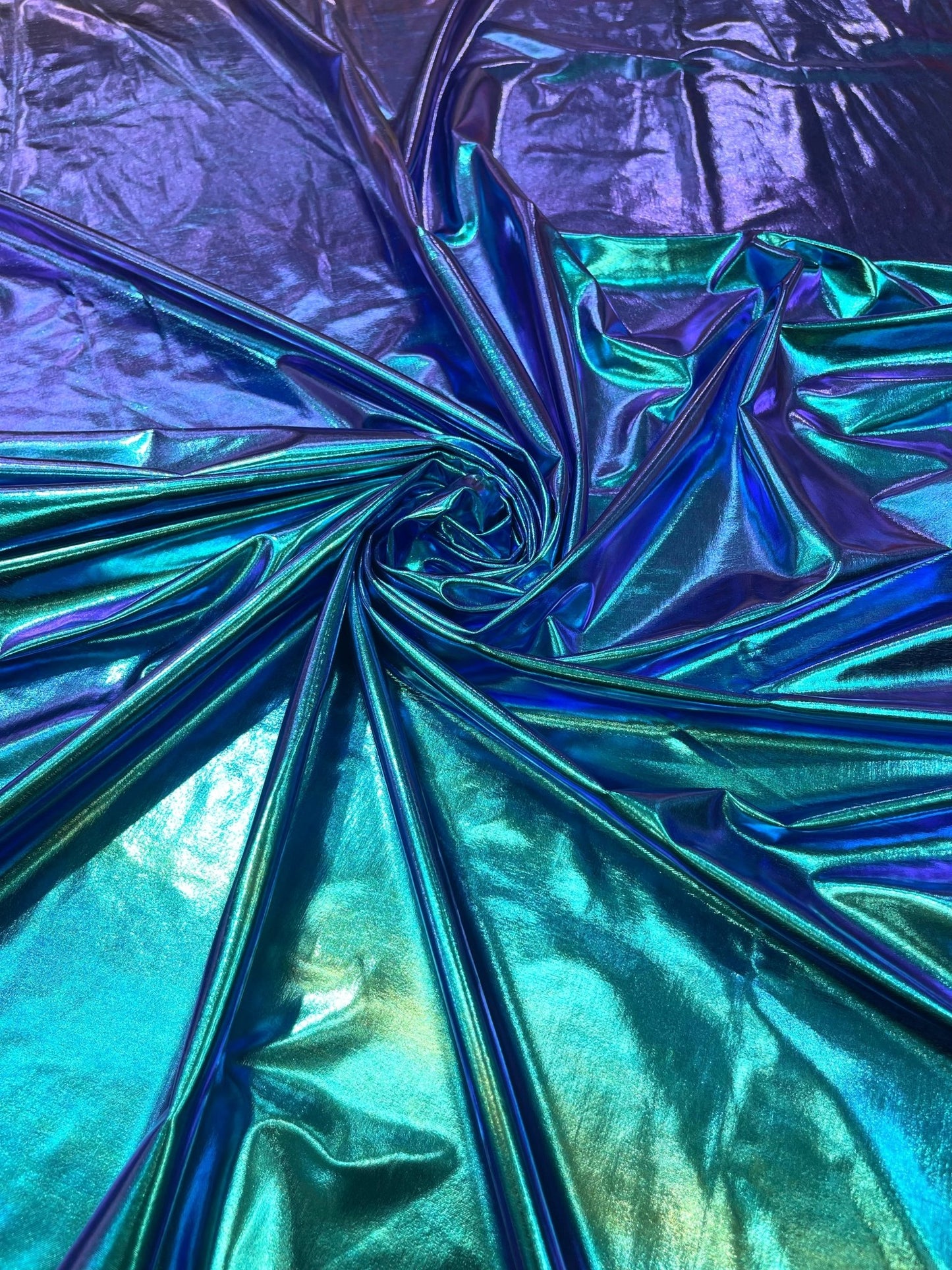 Foil Iridescent Spandex Fabric 2 way stretchy for DIY. - New Creations Fabric & Foam Inc