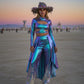 Foil Iridescent Spandex Fabric 2 way stretchy for DIY. - New Creations Fabric & Foam Inc