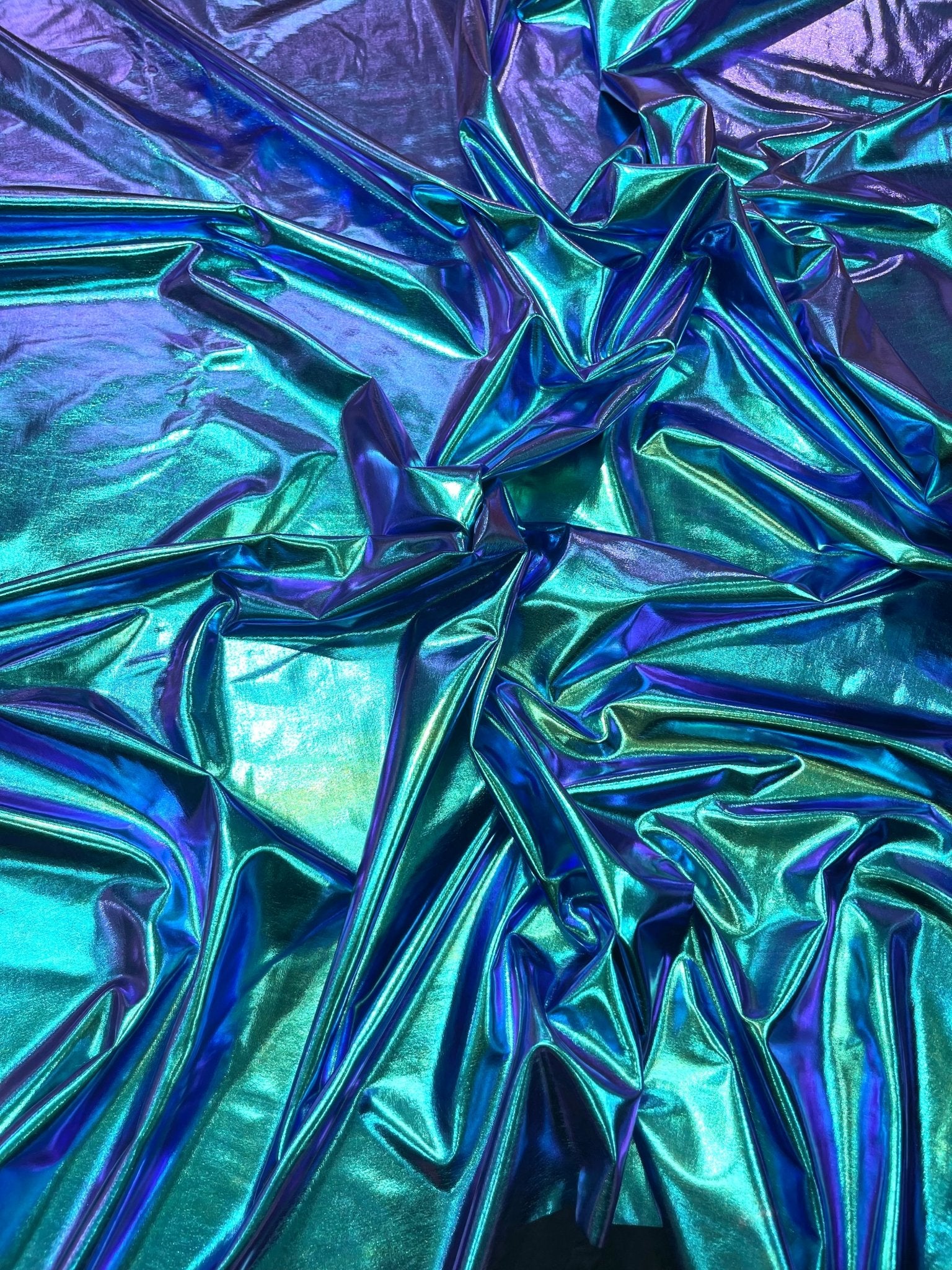 Foil Iridescent Spandex Fabric 2 way stretchy for DIY. - New Creations Fabric & Foam Inc