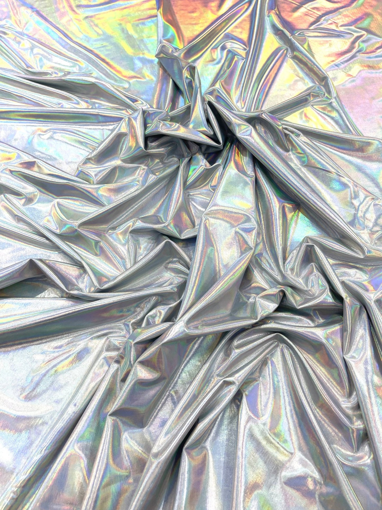 Foil Iridescent Spandex Fabric 2 way stretchy for DIY. - New Creations Fabric & Foam Inc