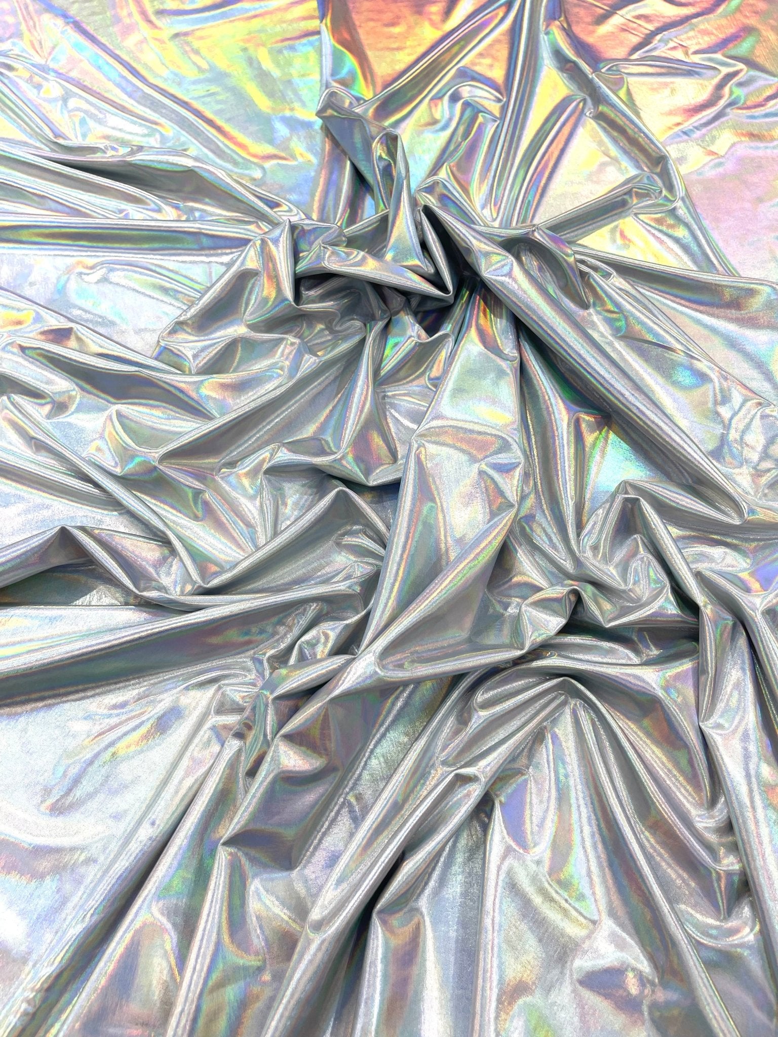 Foil Iridescent Spandex Fabric 2 way stretchy for DIY. - New Creations Fabric & Foam Inc