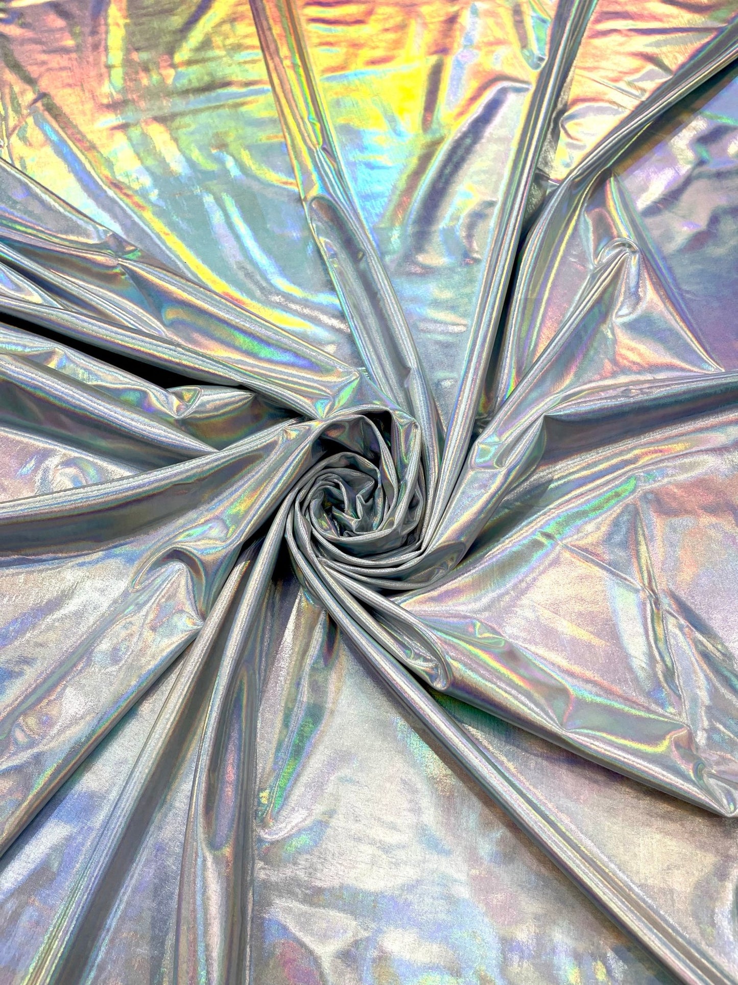Foil Iridescent Spandex Fabric 2 way stretchy for DIY. - New Creations Fabric & Foam Inc