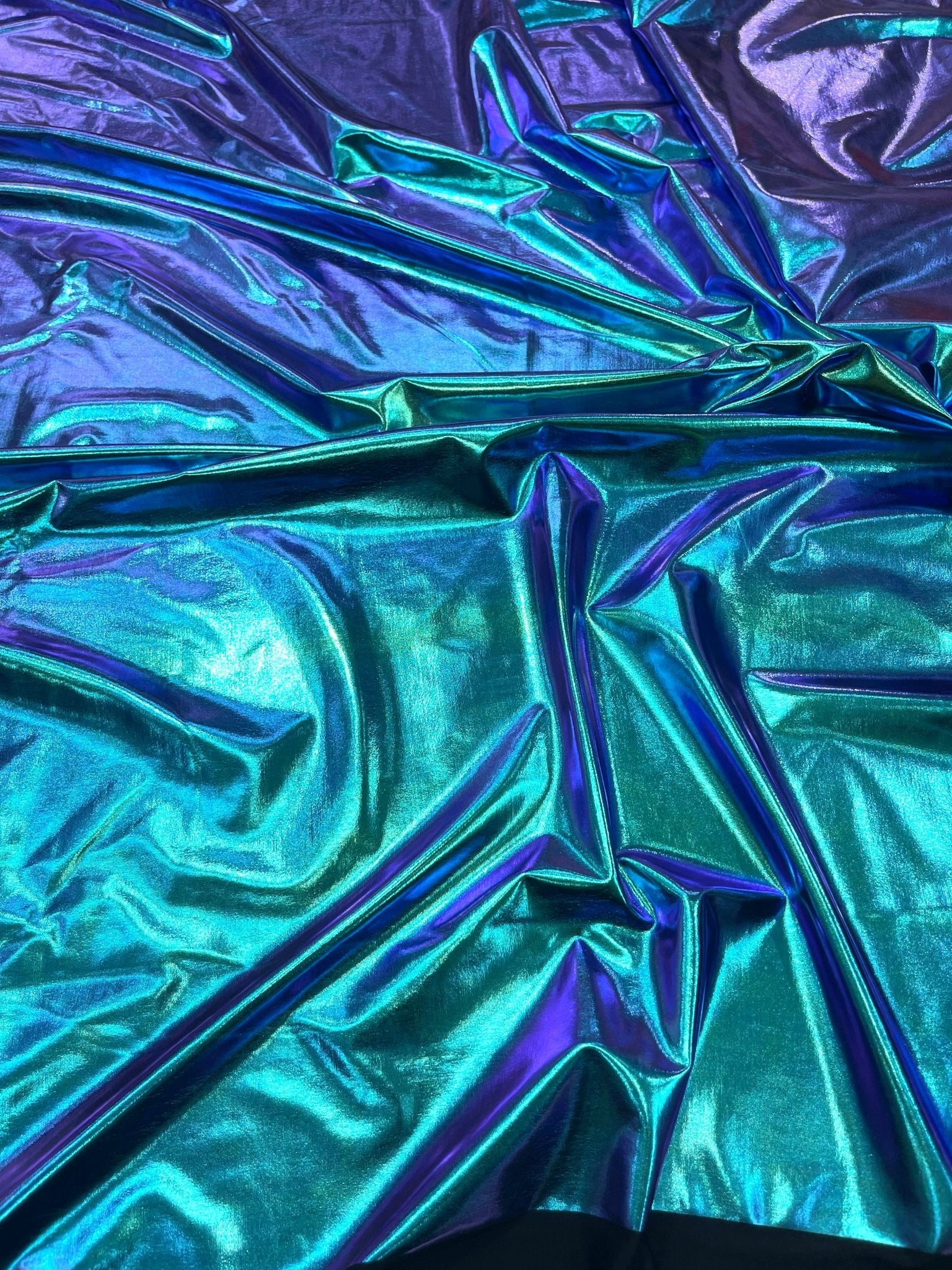 Foil Iridescent Spandex Fabric 2 way stretchy for DIY. - New Creations Fabric & Foam Inc