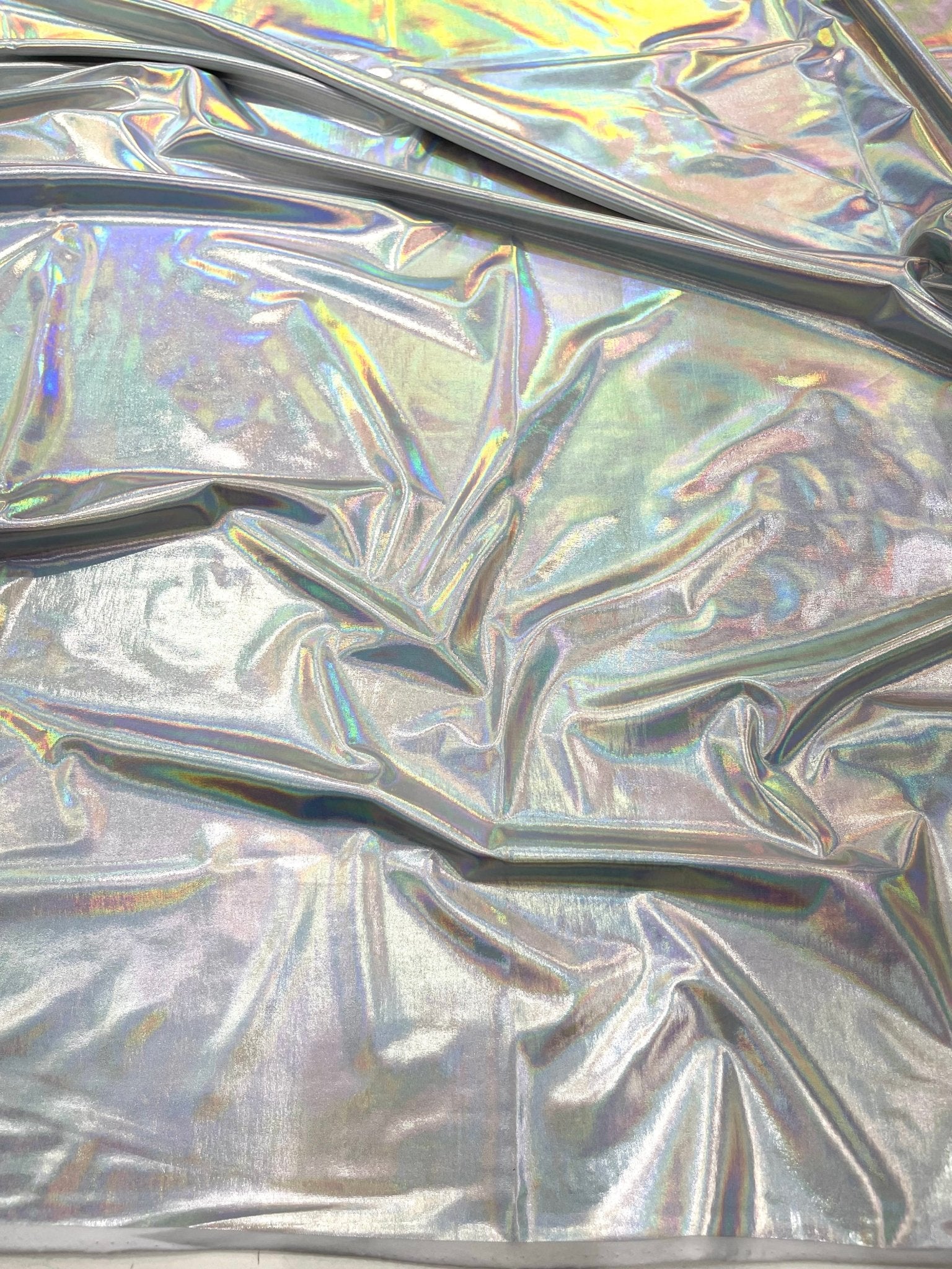 Foil Iridescent Spandex Fabric 2 way stretchy for DIY. - New Creations Fabric & Foam Inc