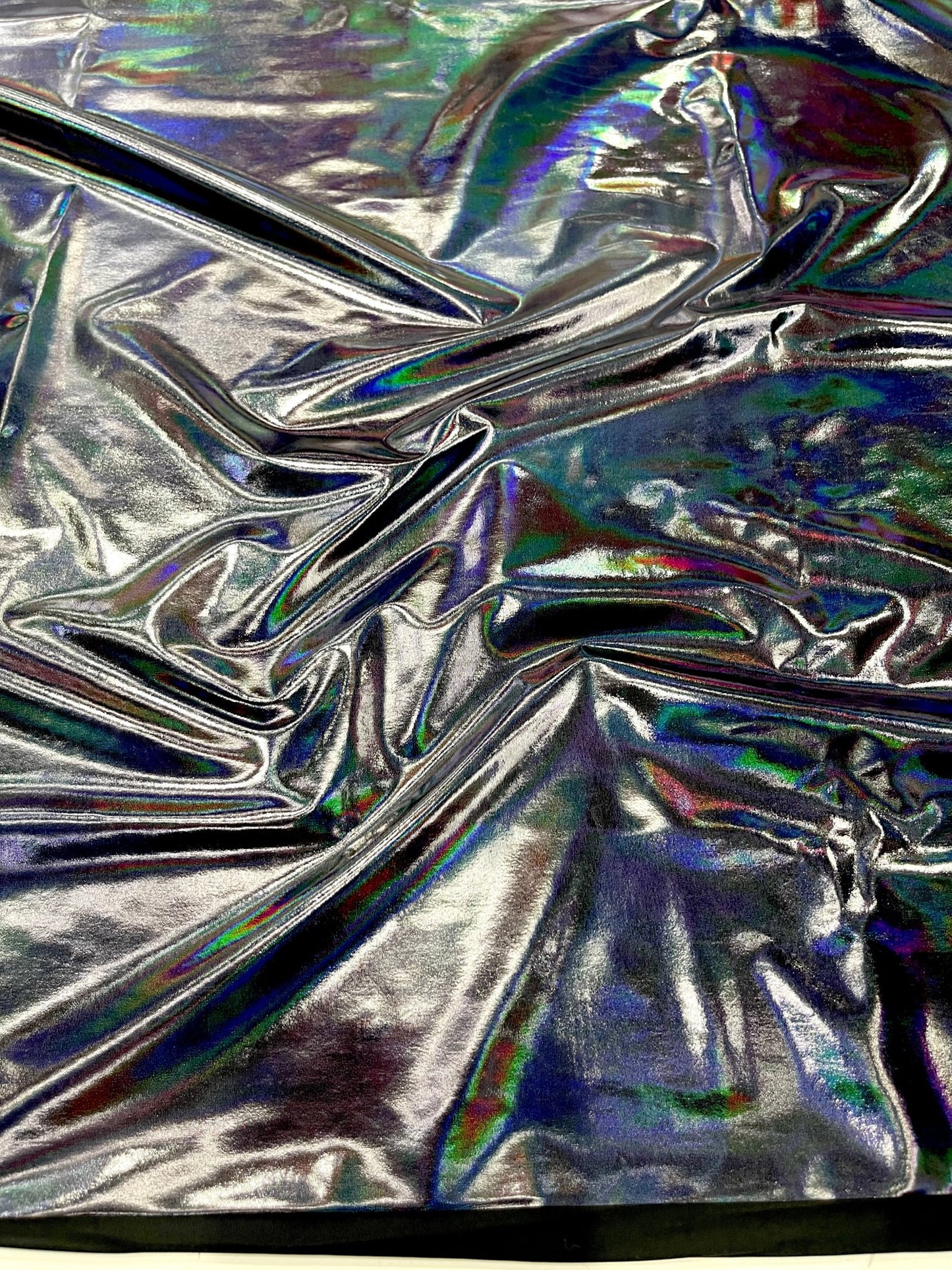 Foil Iridescent Spandex Fabric 2 way stretchy for DIY. - New Creations Fabric & Foam Inc