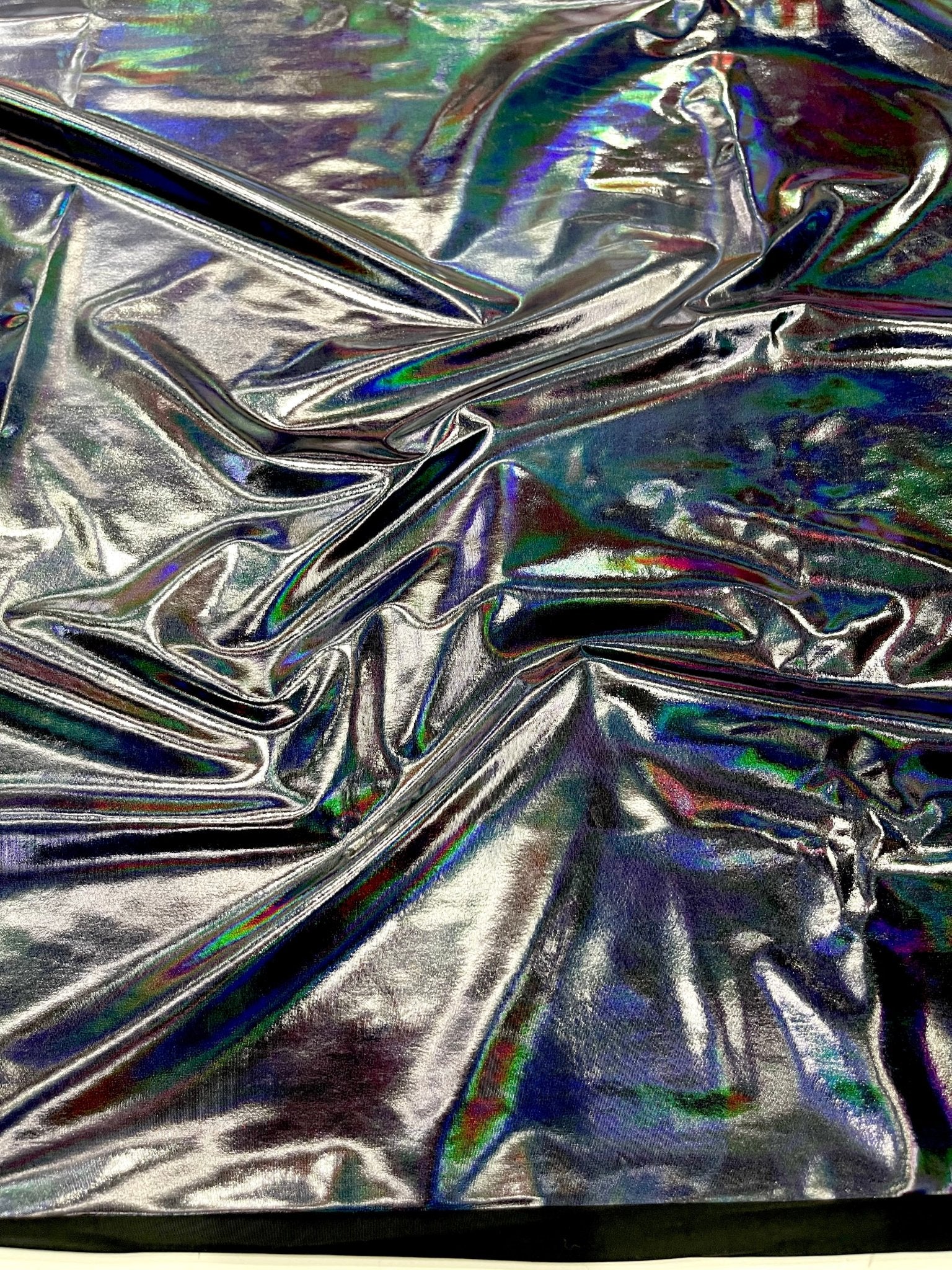 Foil Iridescent Spandex Fabric 2 way stretchy for DIY. - New Creations Fabric & Foam Inc