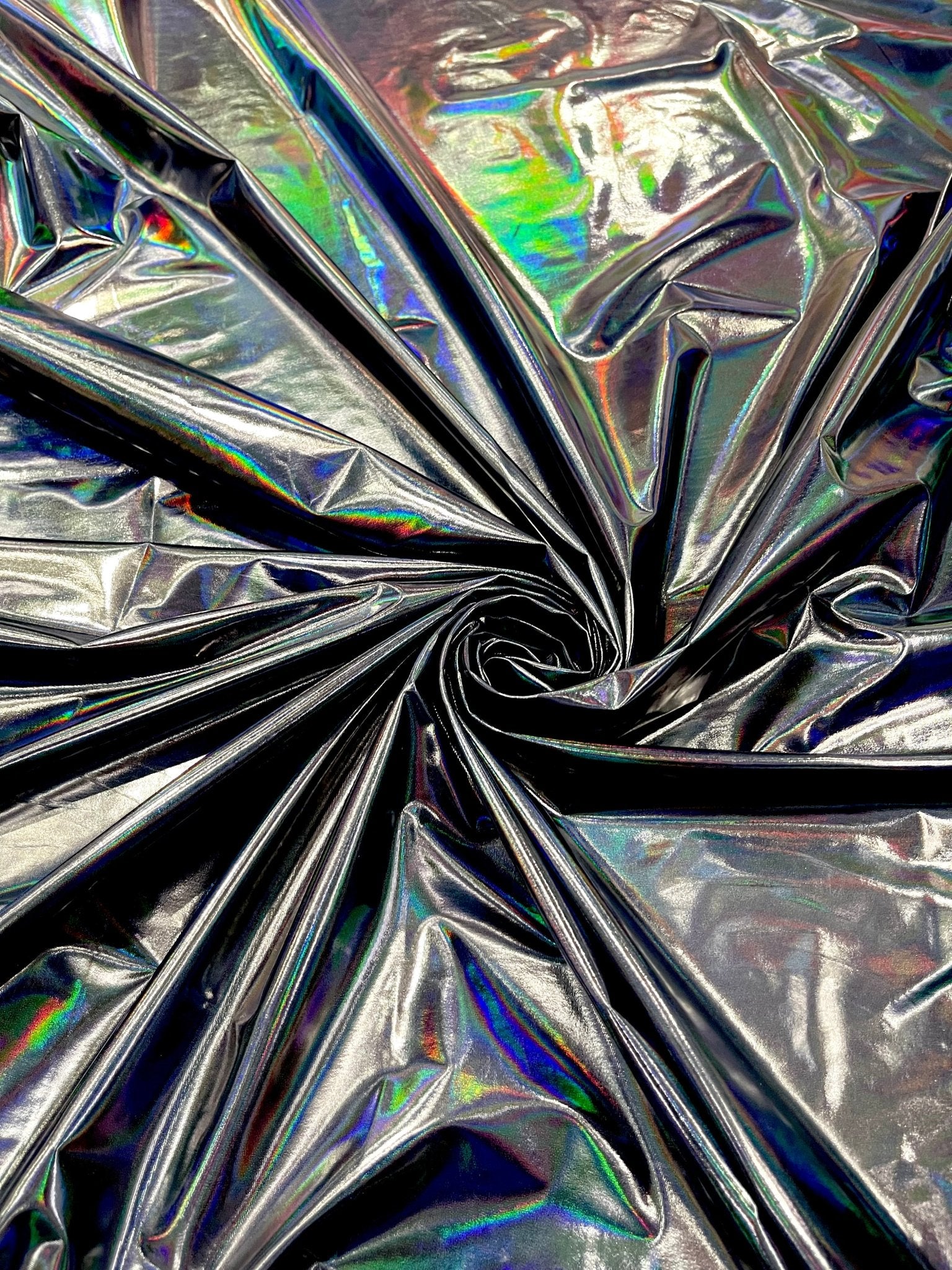 Foil Iridescent Spandex Fabric 2 way stretchy for DIY. - New Creations Fabric & Foam Inc
