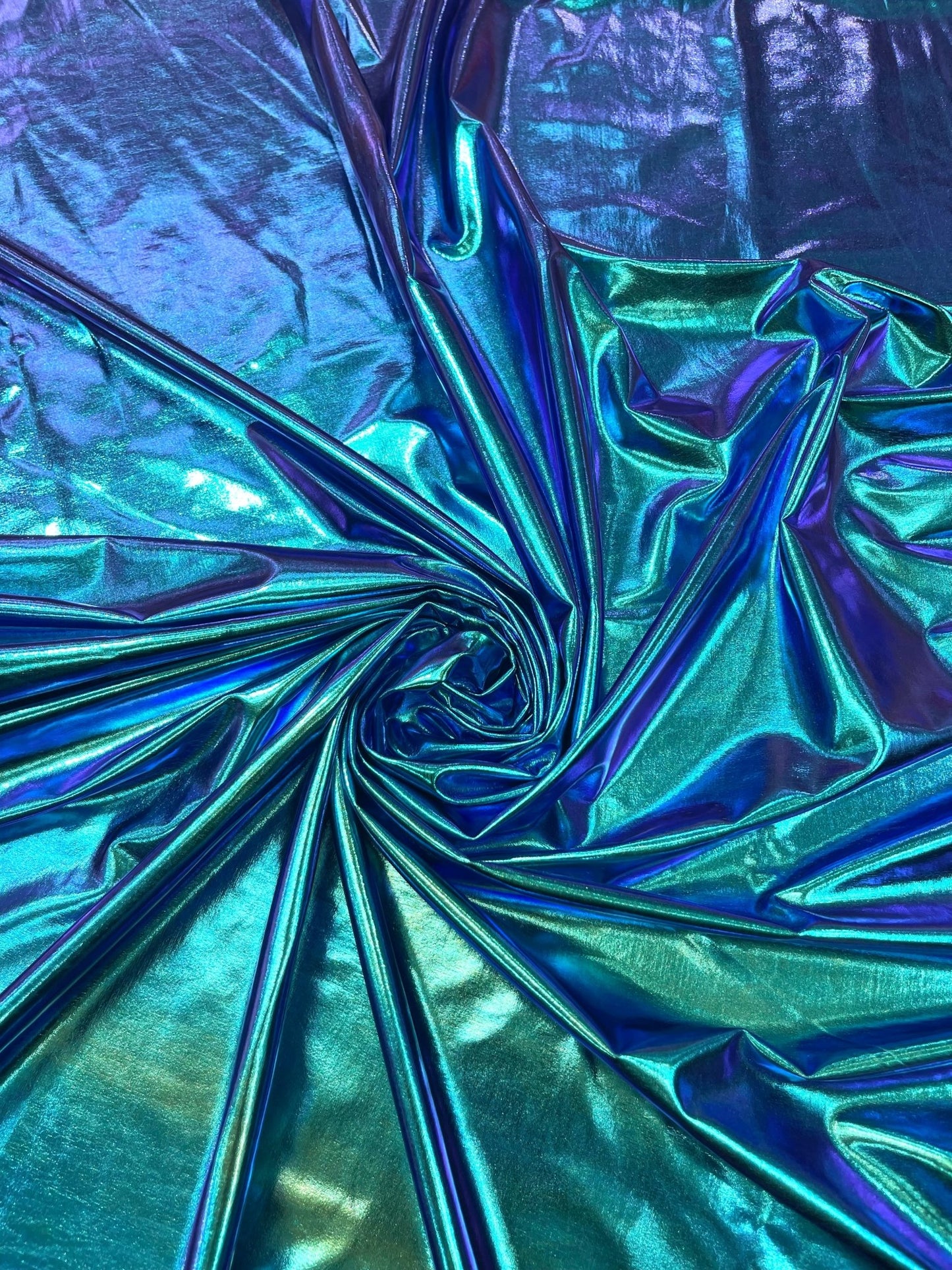 Foil Iridescent Spandex Fabric 2 way stretchy for DIY. - New Creations Fabric & Foam Inc