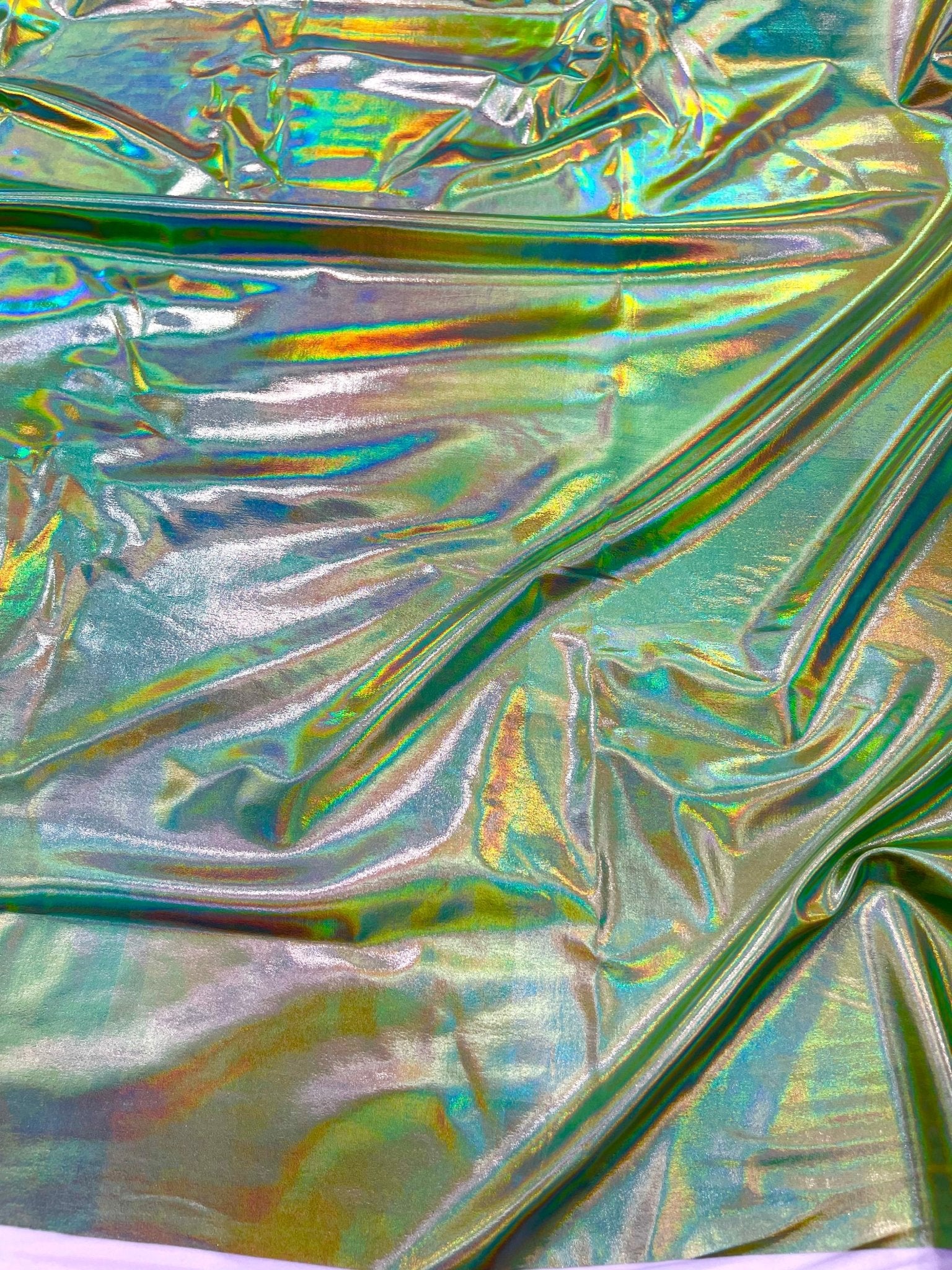 Foil Iridescent Spandex Fabric 2 way stretchy for DIY. - New Creations Fabric & Foam Inc