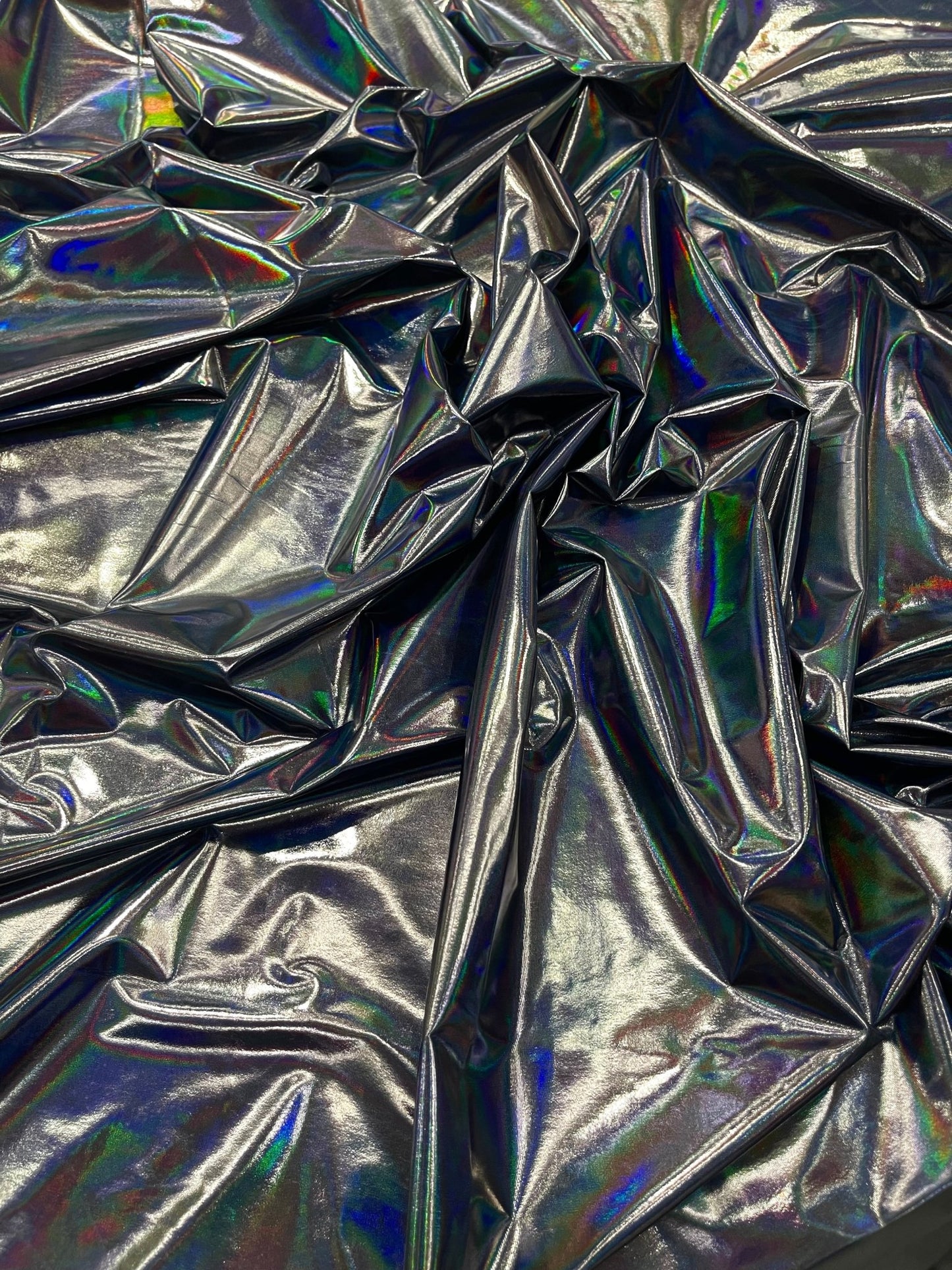 Foil Iridescent Spandex Fabric 2 way stretchy for DIY. - New Creations Fabric & Foam Inc